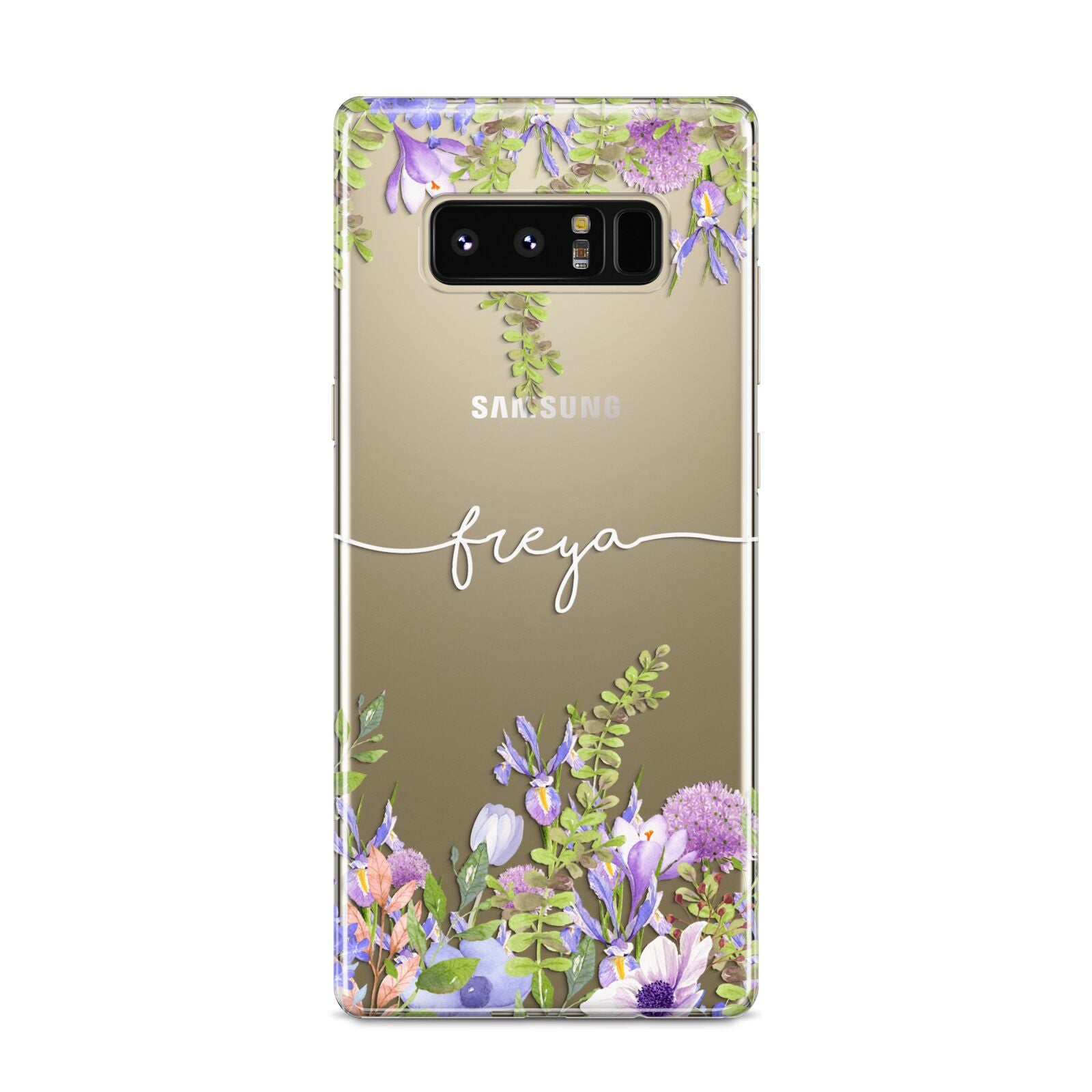 Personalised Purple Flowers Samsung Galaxy S8 Case