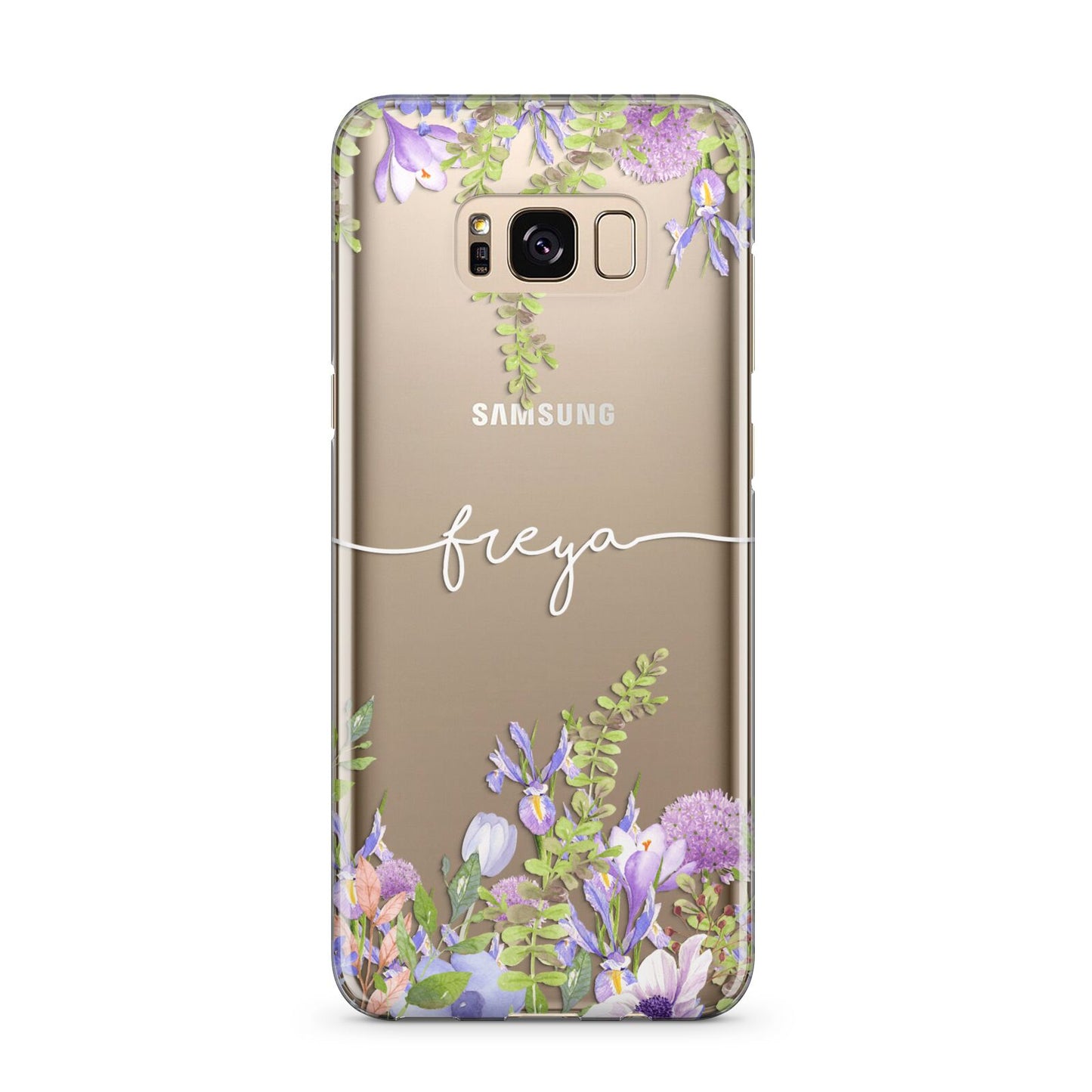 Personalised Purple Flowers Samsung Galaxy S8 Plus Case