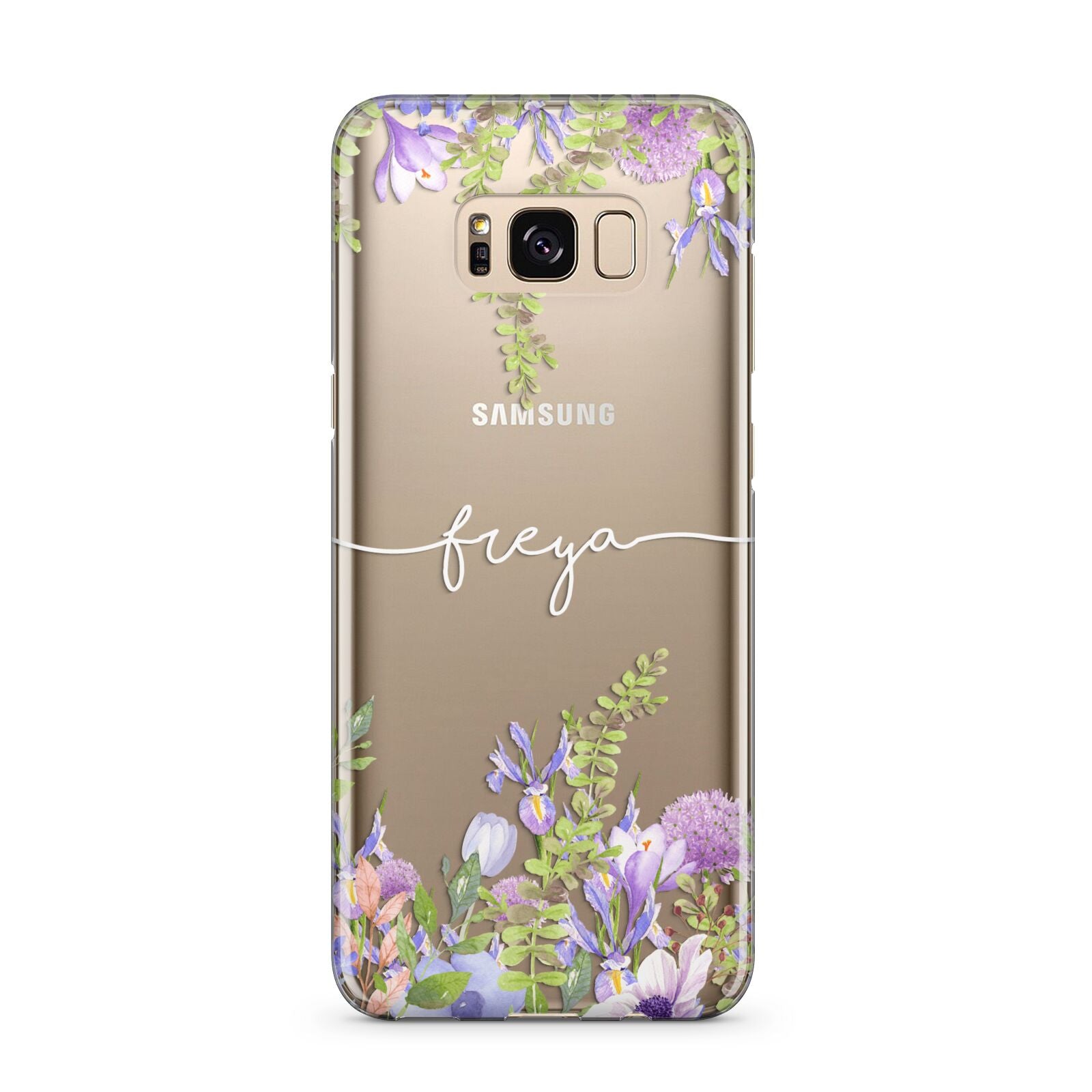 Personalised Purple Flowers Samsung Galaxy S8 Plus Case