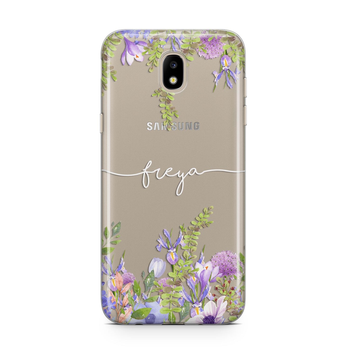 Personalised Purple Flowers Samsung J5 2017 Case