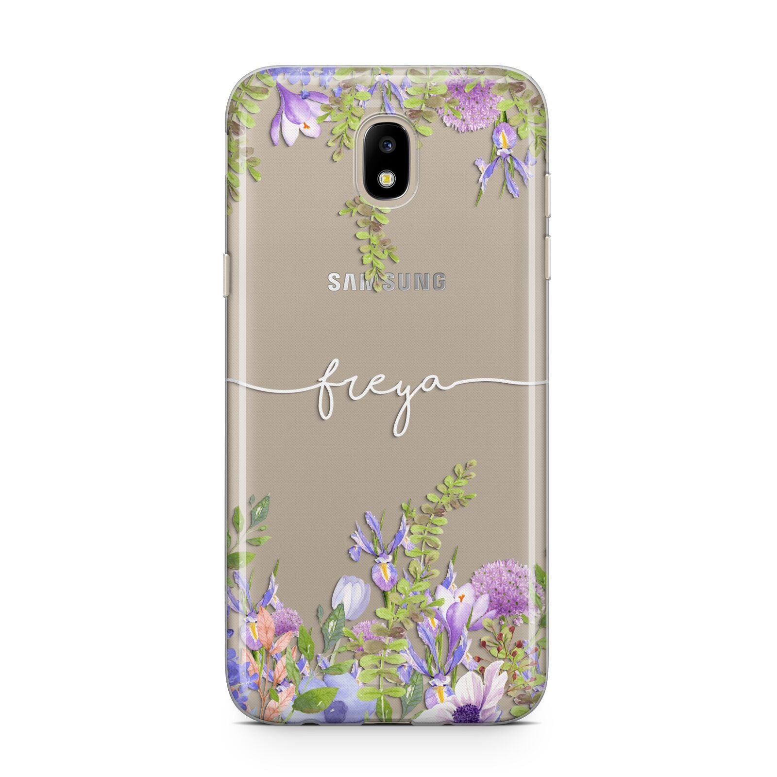 Personalised Purple Flowers Samsung J5 2017 Case