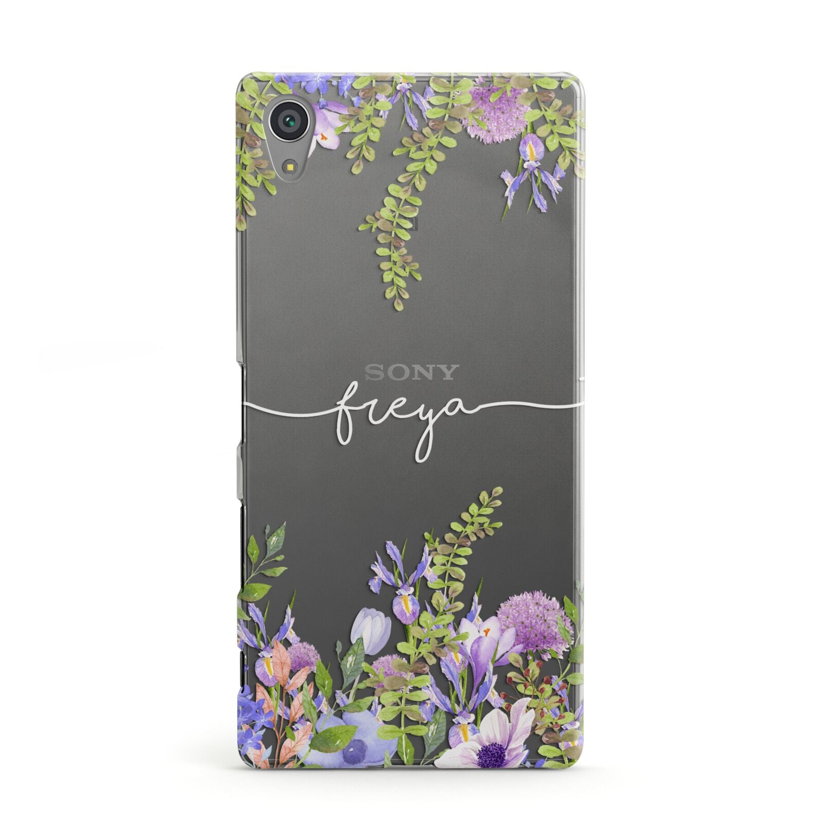 Personalised Purple Flowers Sony Xperia Case