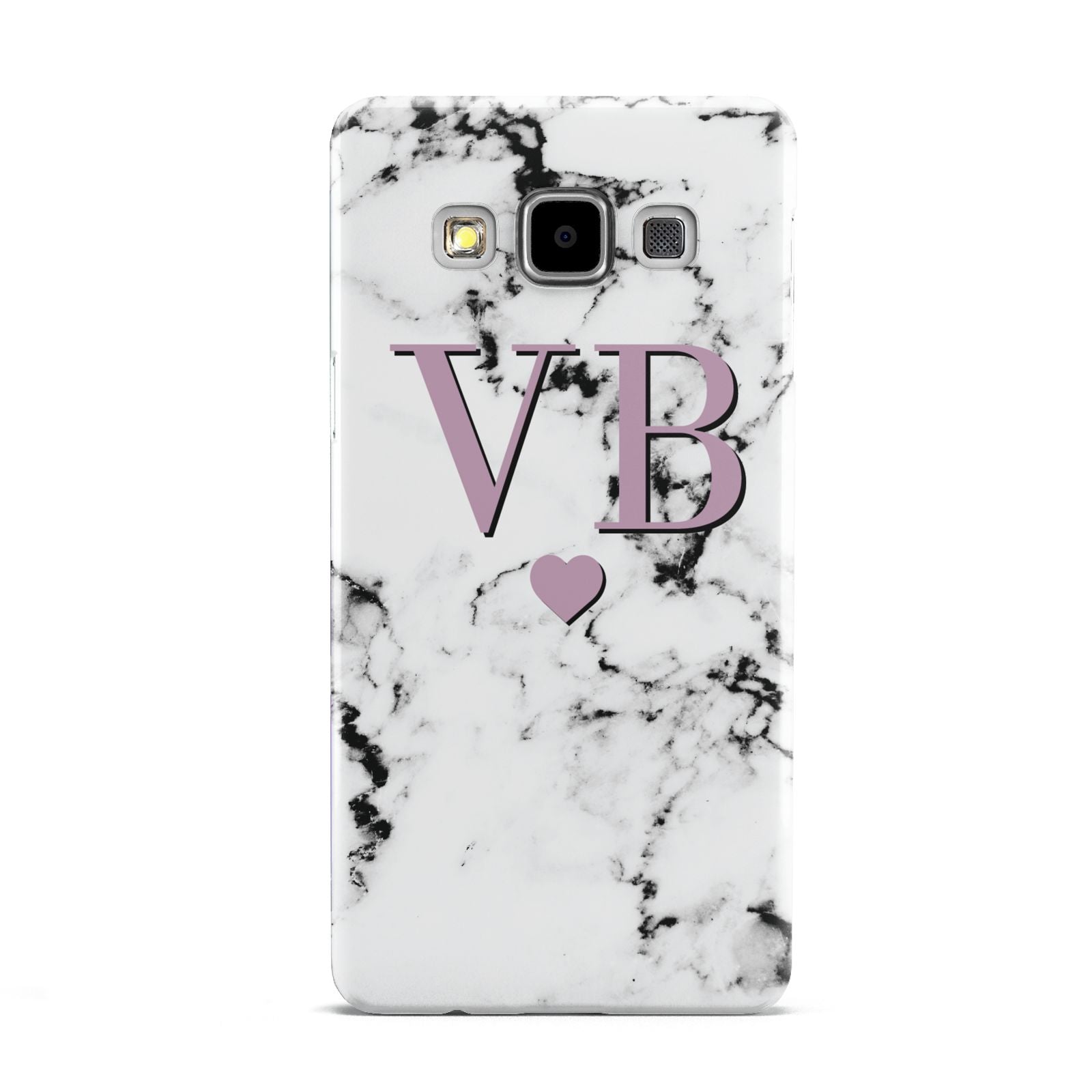 Personalised Purple Initialed Marble Heart Samsung Galaxy A5 Case