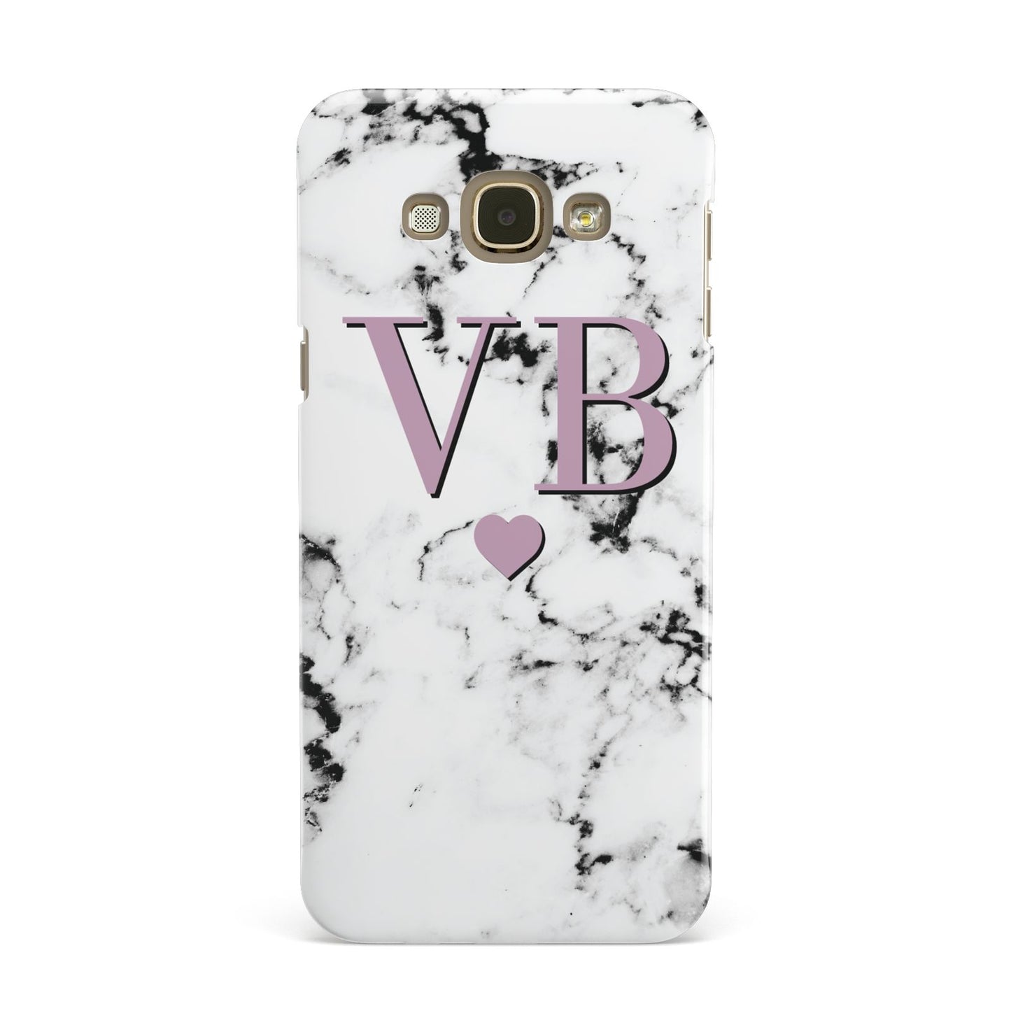 Personalised Purple Initialed Marble Heart Samsung Galaxy A8 Case