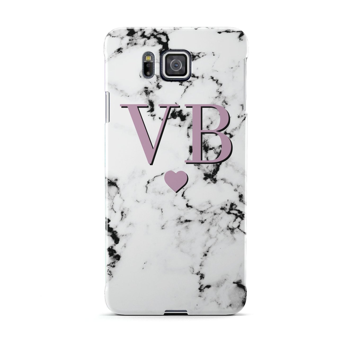 Personalised Purple Initialed Marble Heart Samsung Galaxy Alpha Case