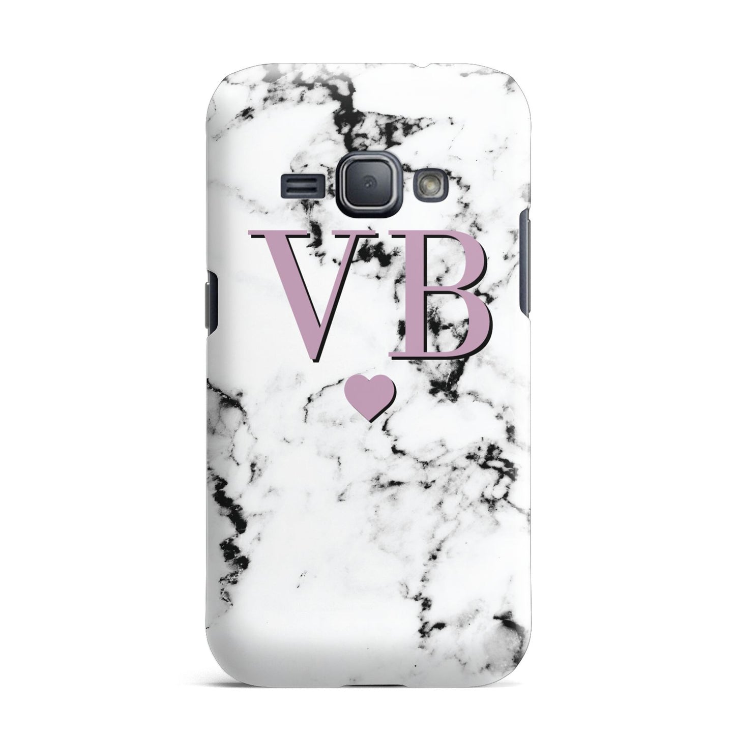 Personalised Purple Initialed Marble Heart Samsung Galaxy J1 2016 Case