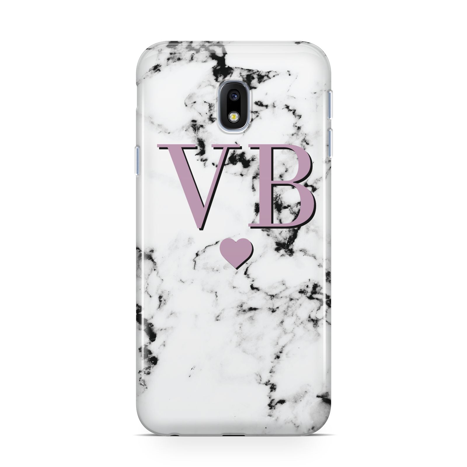 Personalised Purple Initialed Marble Heart Samsung Galaxy J3 2017 Case