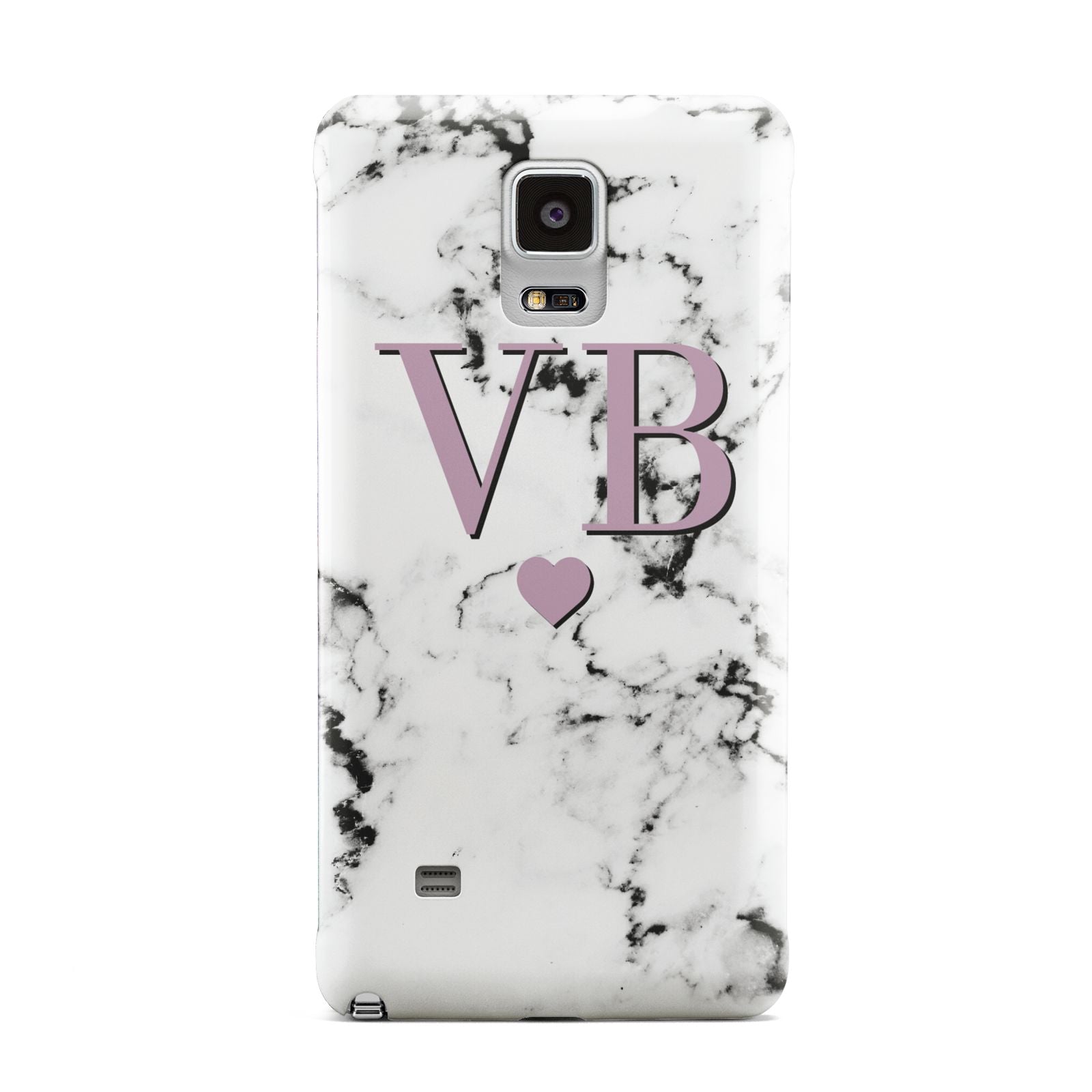 Personalised Purple Initialed Marble Heart Samsung Galaxy Note 4 Case