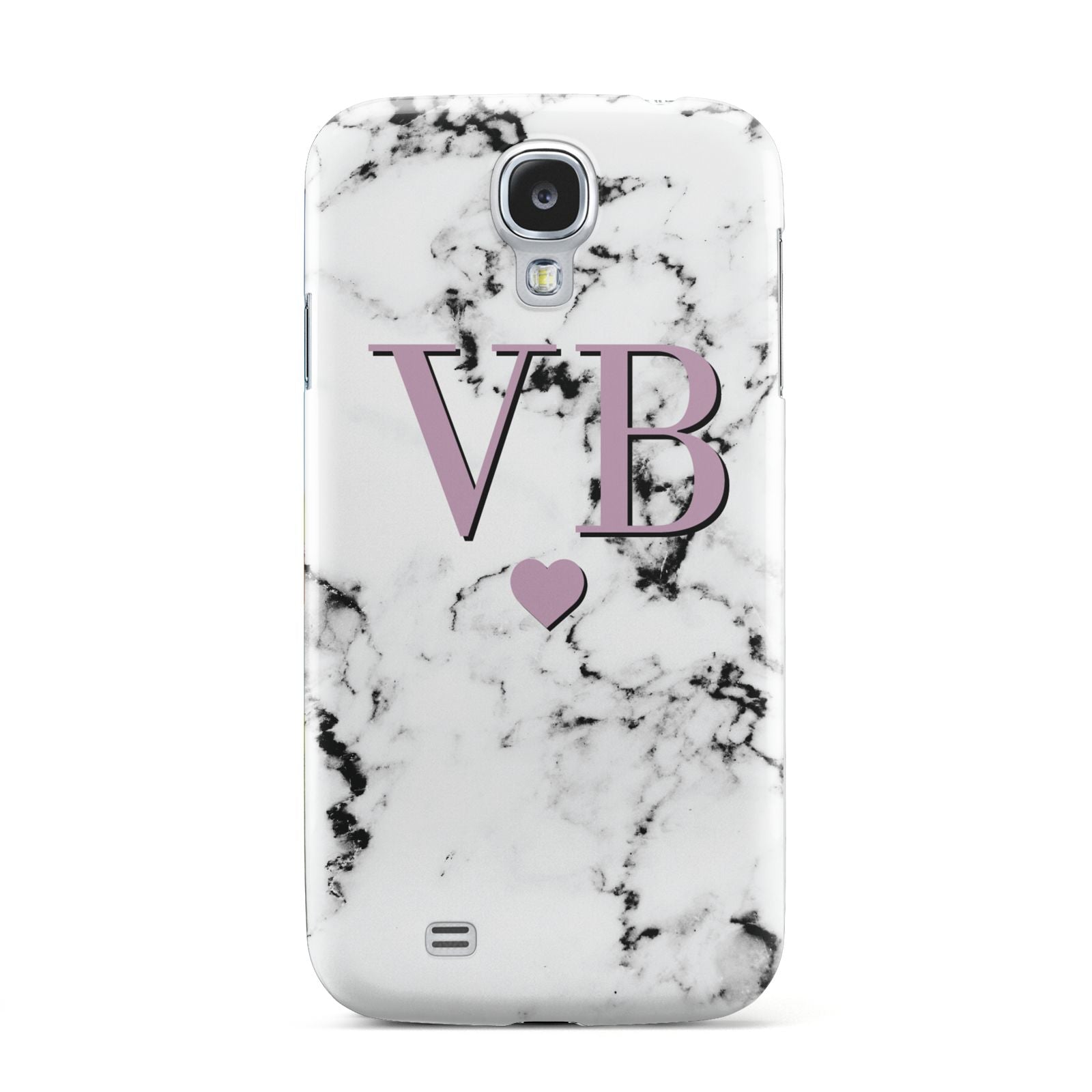 Personalised Purple Initialed Marble Heart Samsung Galaxy S4 Case