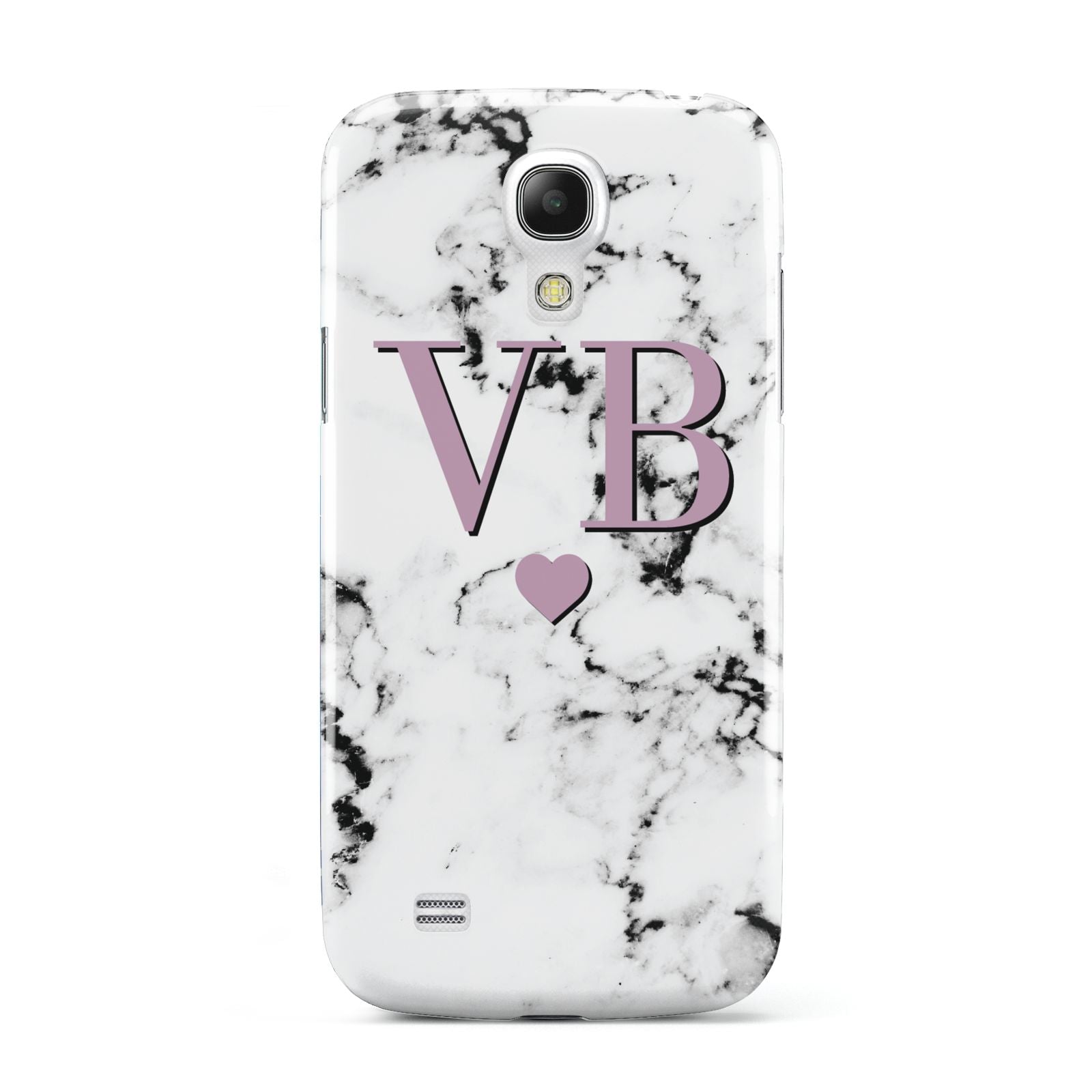 Personalised Purple Initialed Marble Heart Samsung Galaxy S4 Mini Case