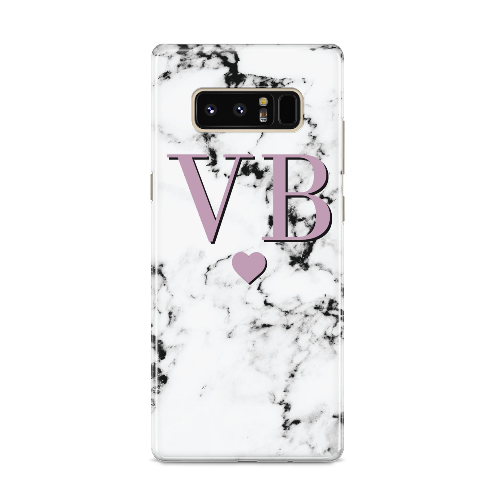 Personalised Purple Initialed Marble Heart Samsung Galaxy S8 Case