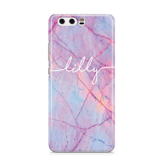 Personalised Purple Marble Name Huawei P10 Phone Case