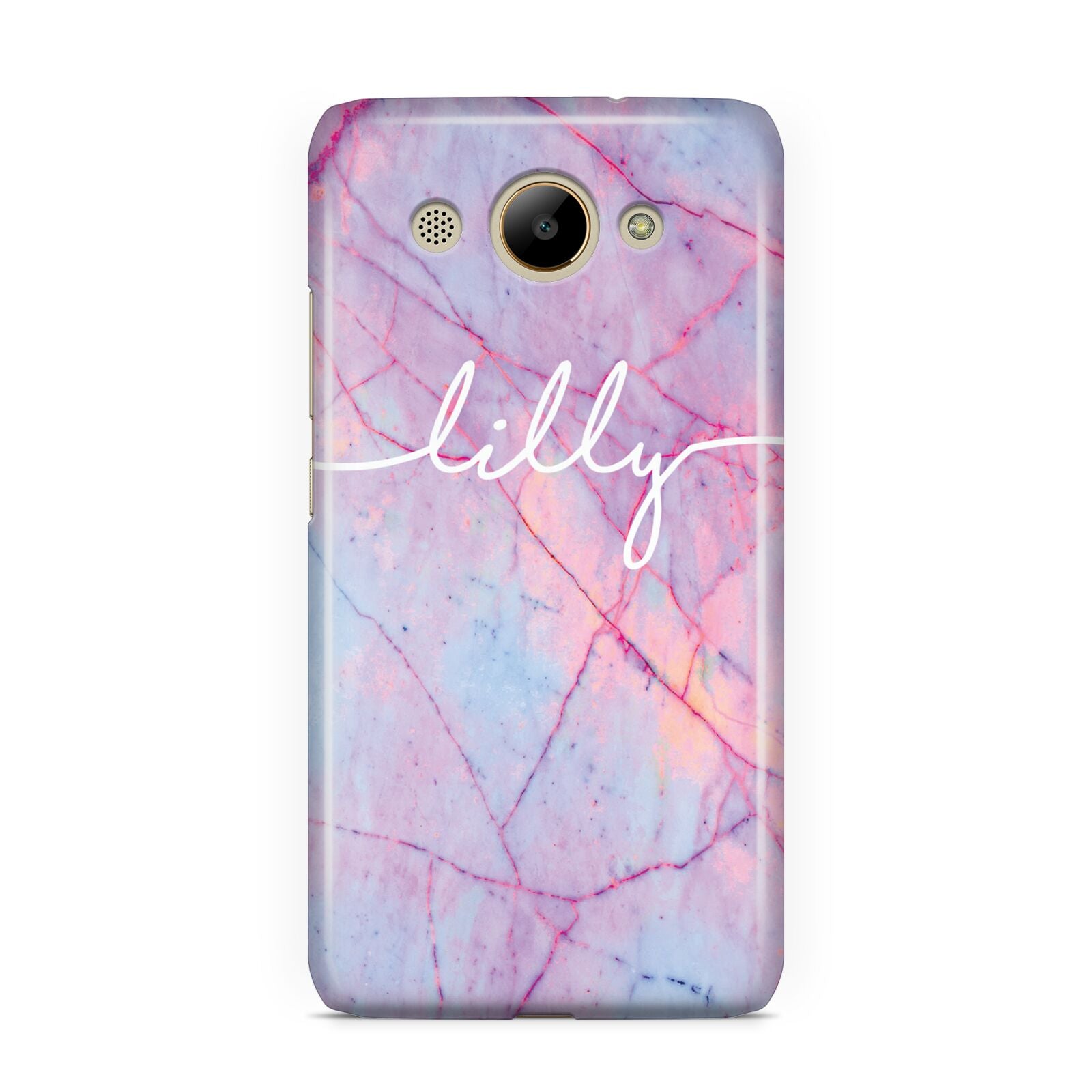 Personalised Purple Marble Name Huawei Y3 2017