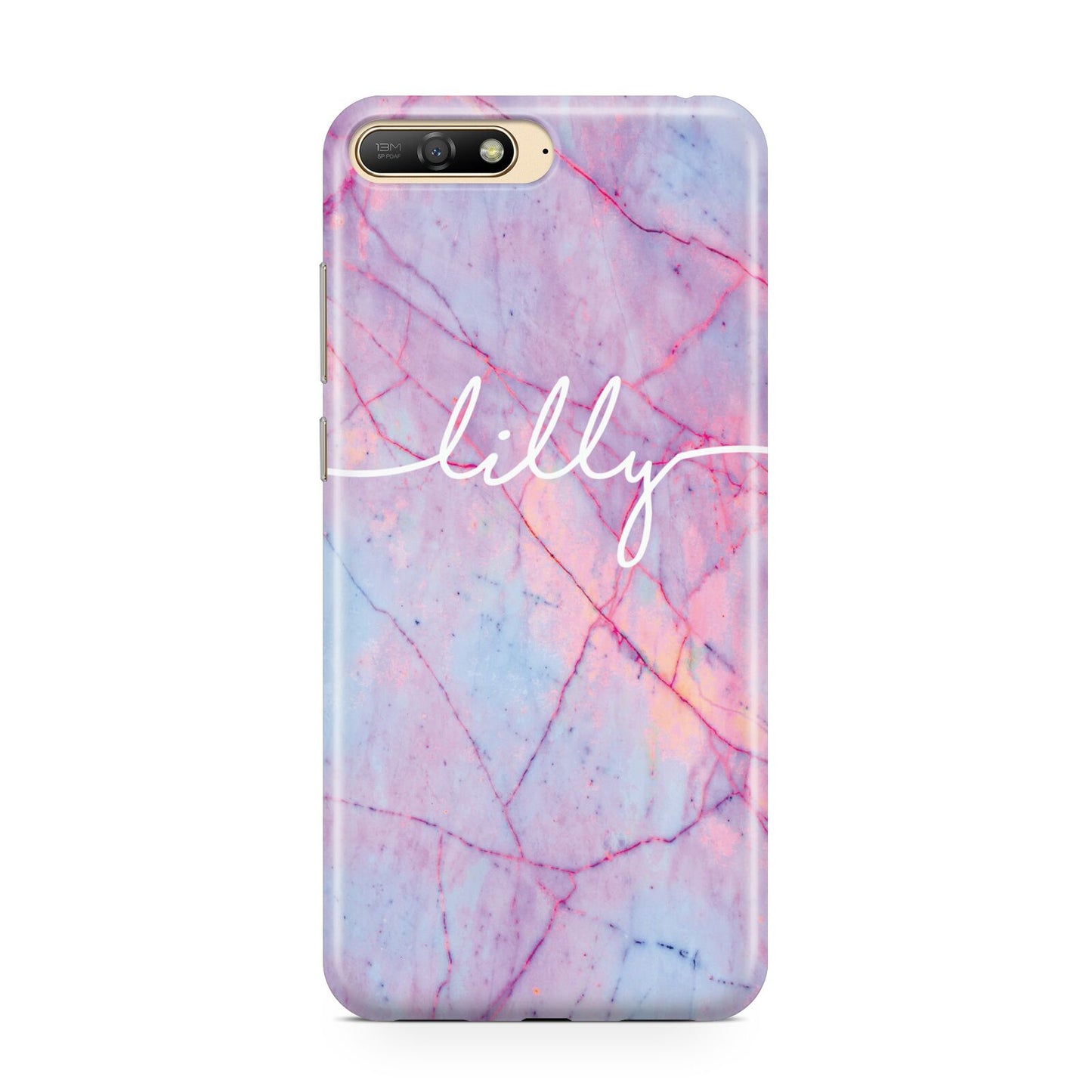 Personalised Purple Marble Name Huawei Y6 2018