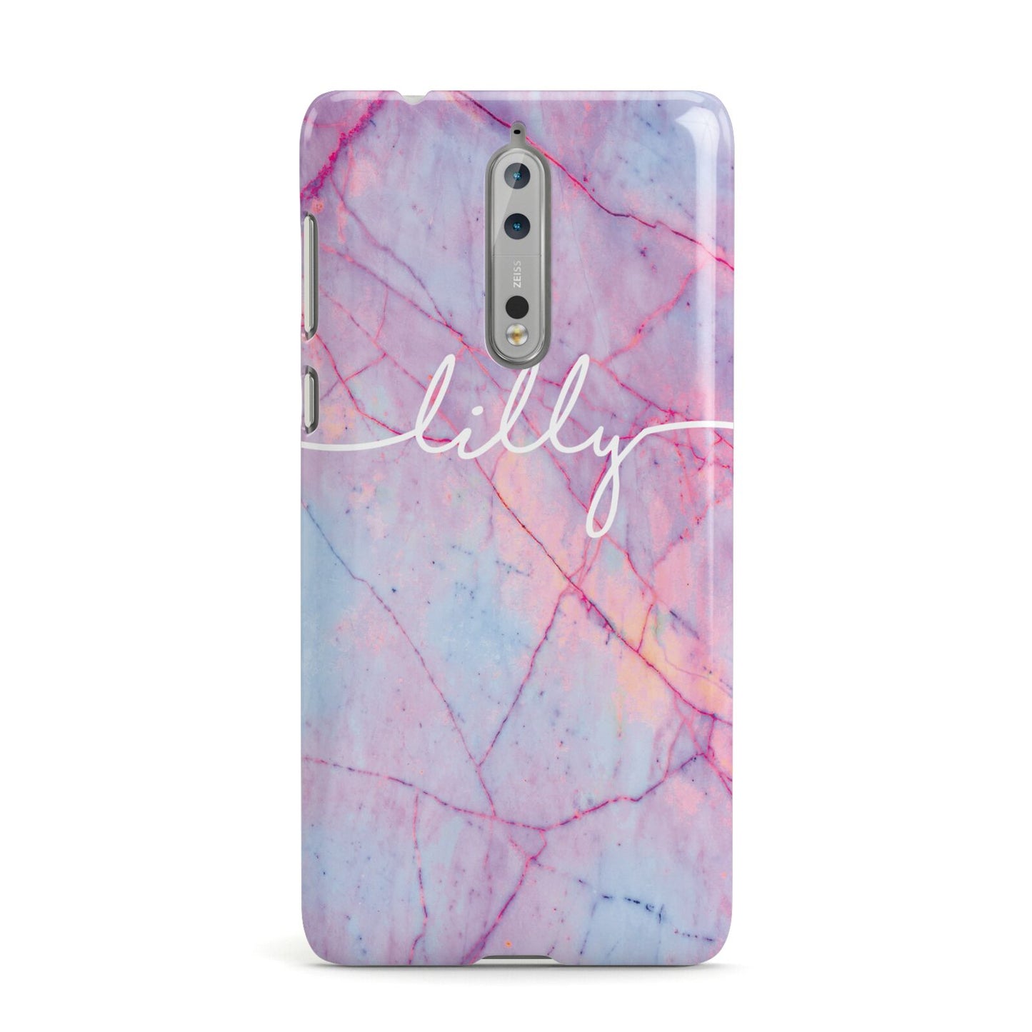 Personalised Purple Marble Name Nokia Case