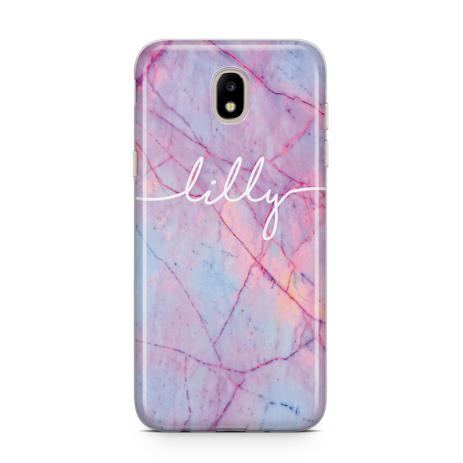 Personalised Purple Marble Name Samsung J5 2017 Case