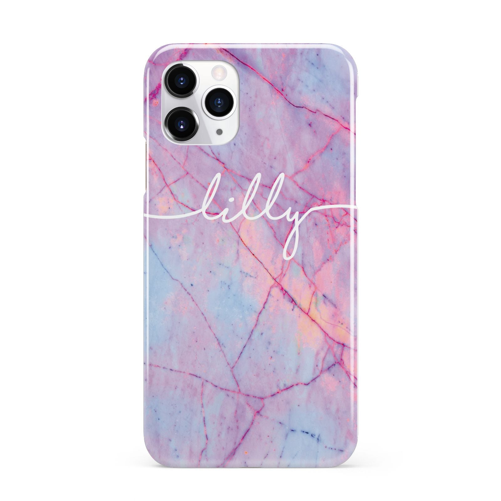 Personalised Purple Marble Name iPhone 11 Pro 3D Snap Case