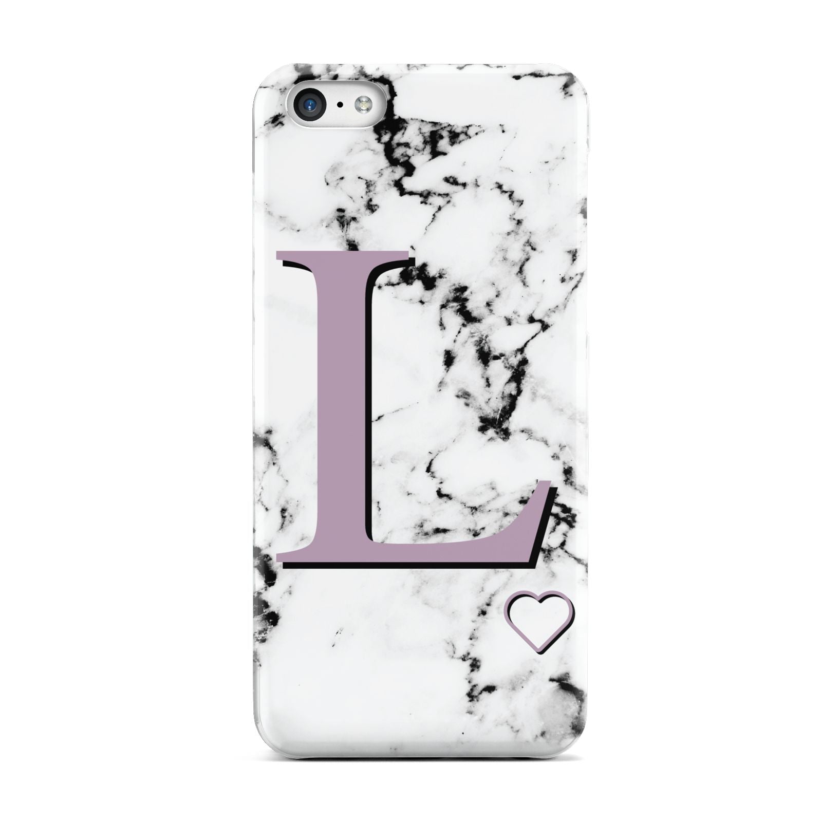 Personalised Purple Monogram Marble Heart Apple iPhone 5c Case