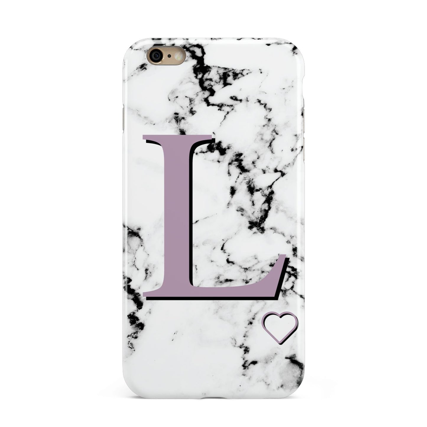 Personalised Purple Monogram Marble Heart Apple iPhone 6 Plus 3D Tough Case