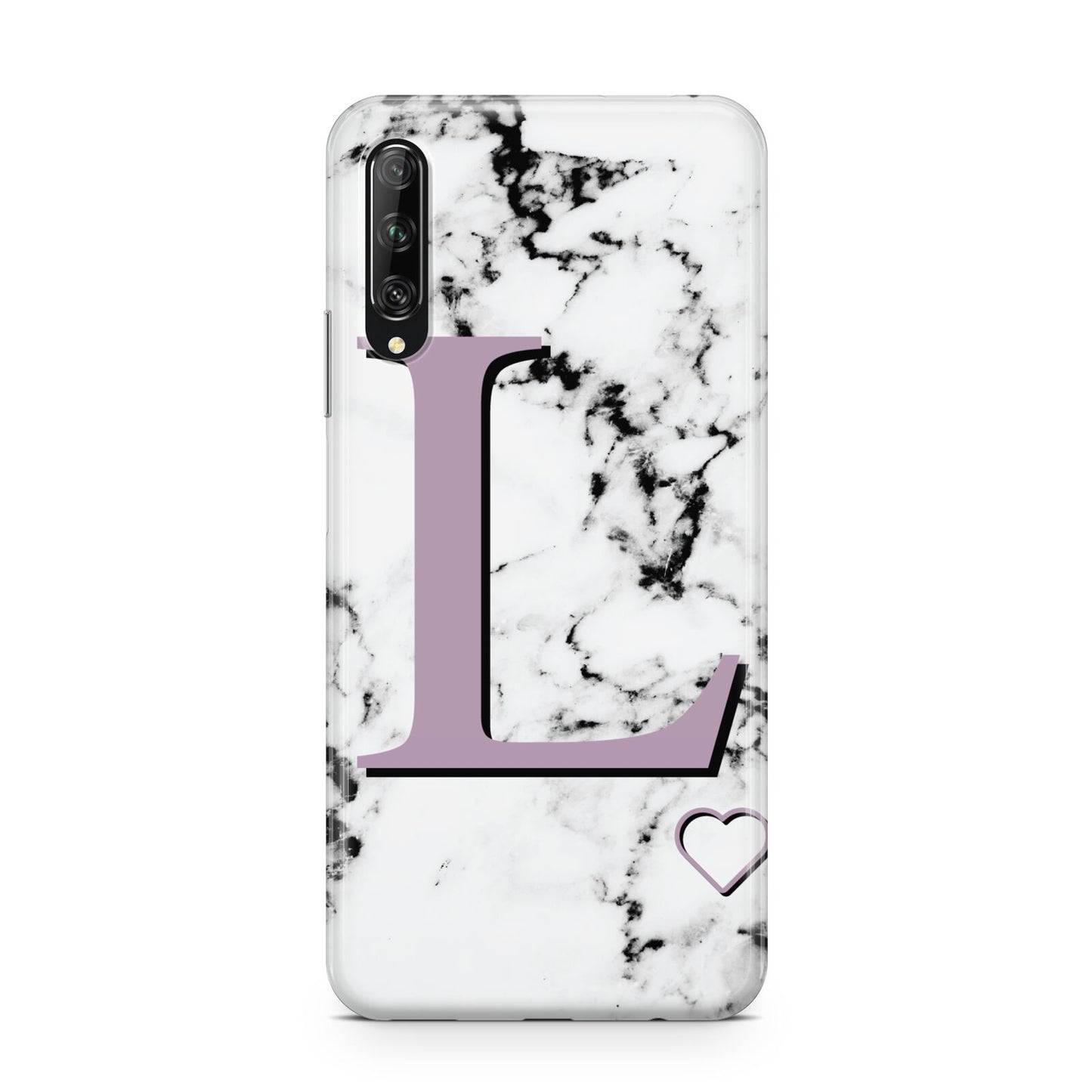 Personalised Purple Monogram Marble Heart Huawei P Smart Pro 2019