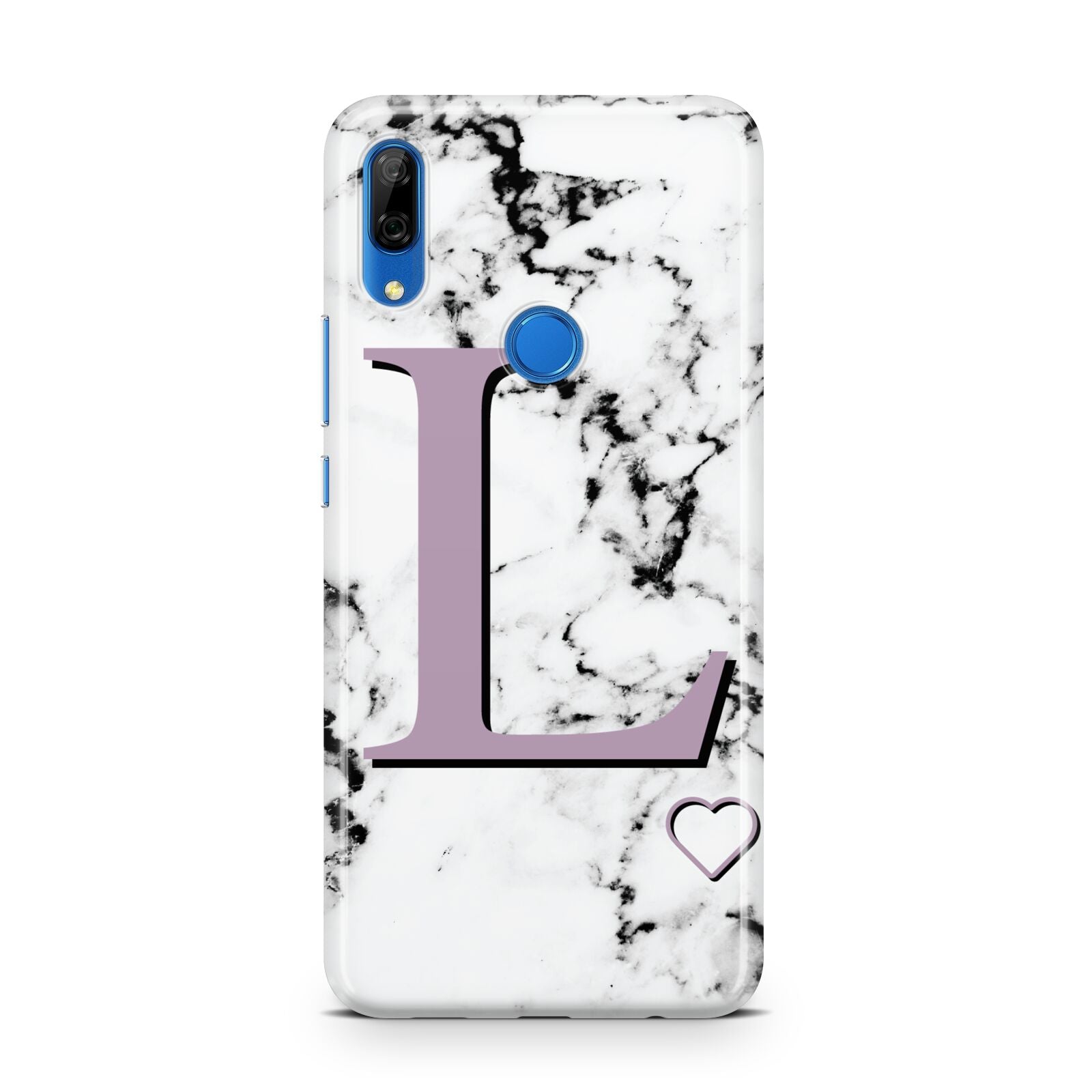 Personalised Purple Monogram Marble Heart Huawei P Smart Z