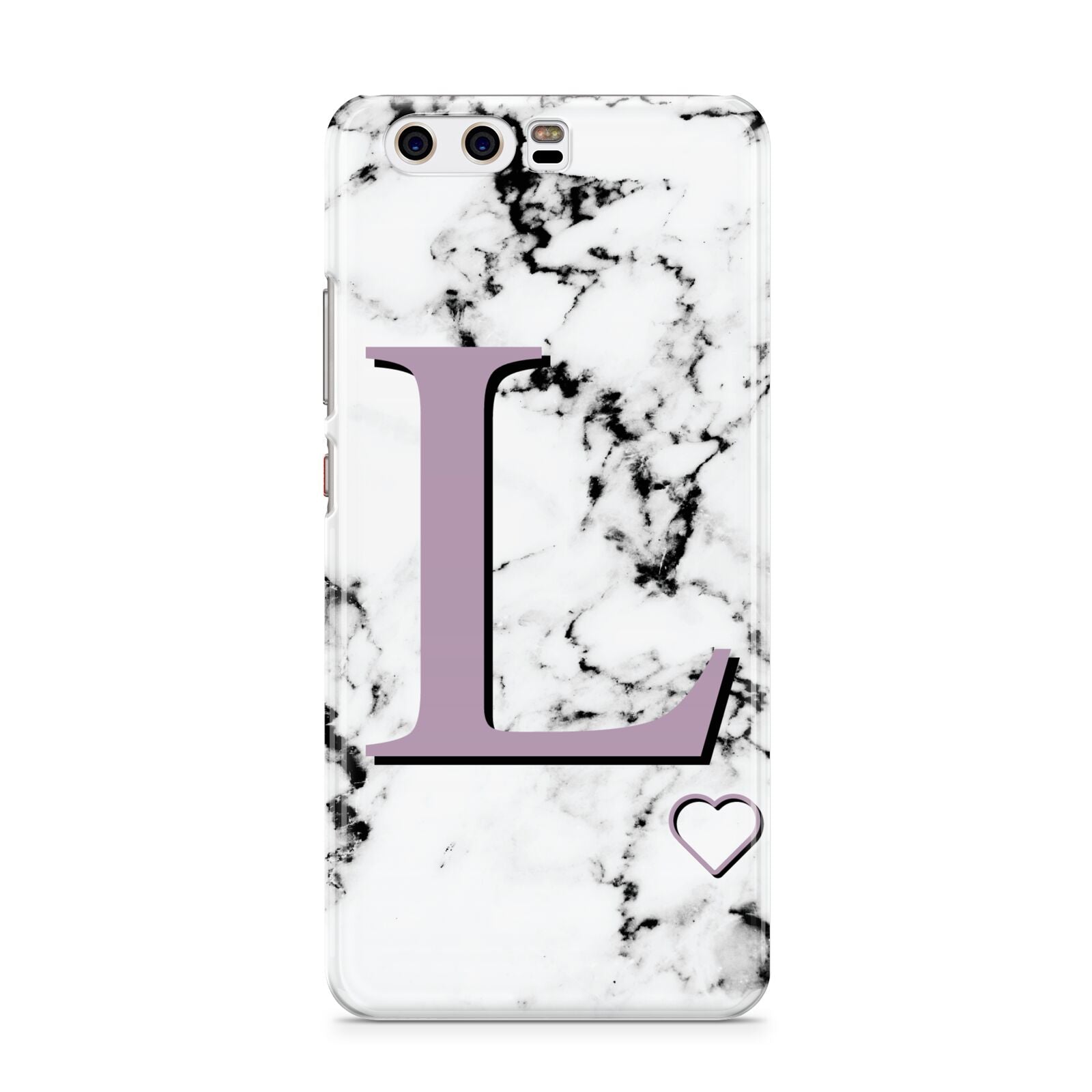 Personalised Purple Monogram Marble Heart Huawei P10 Phone Case