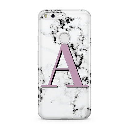 Personalised Purple Single Initial Marble Google Pixel Case