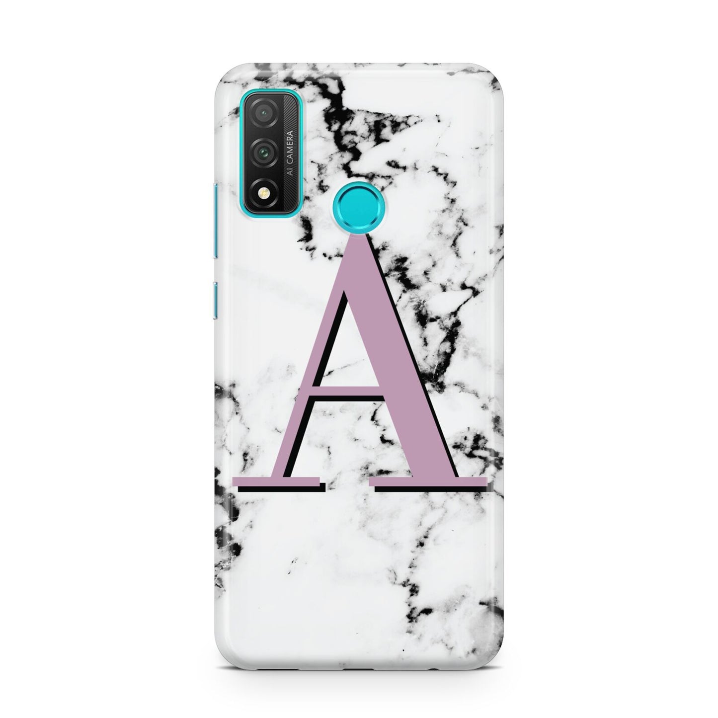 Personalised Purple Single Initial Marble Huawei P Smart 2020