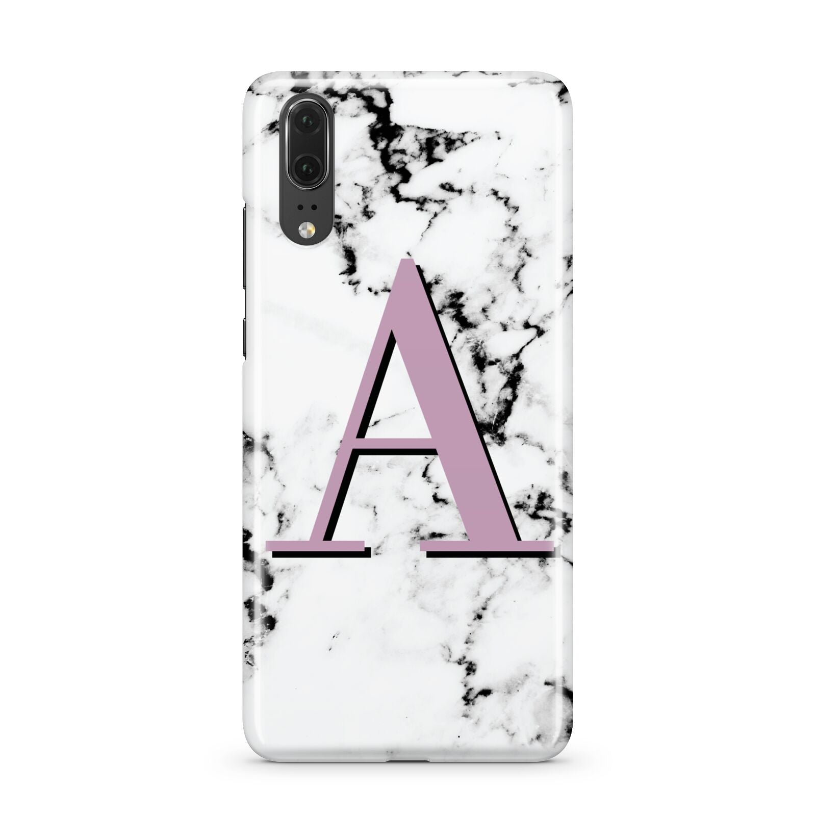 Personalised Purple Single Initial Marble Huawei P20 Phone Case