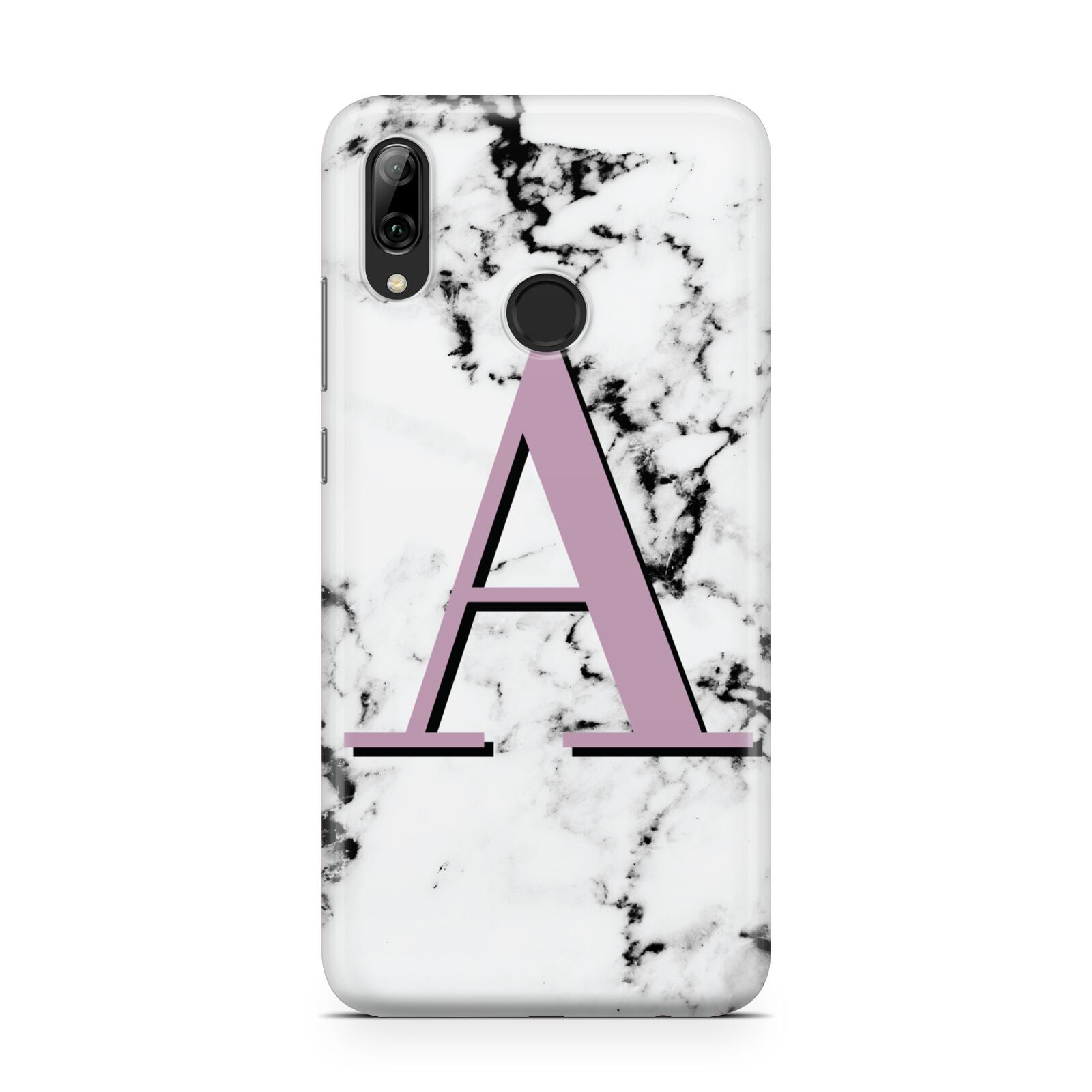 Personalised Purple Single Initial Marble Huawei Y7 2019