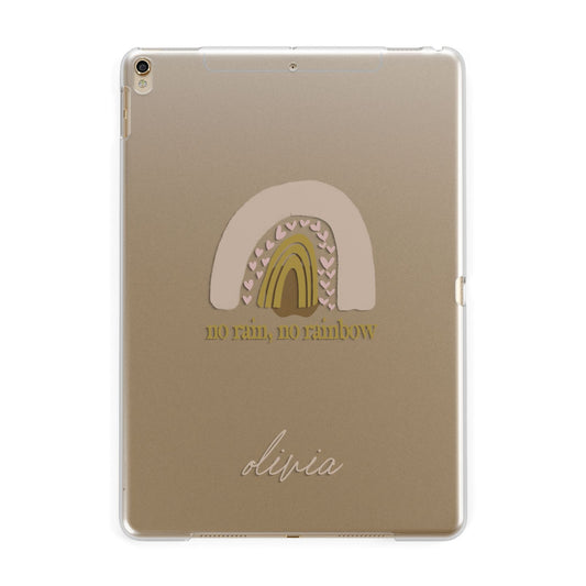 Personalised Rainbow Apple iPad Gold Case