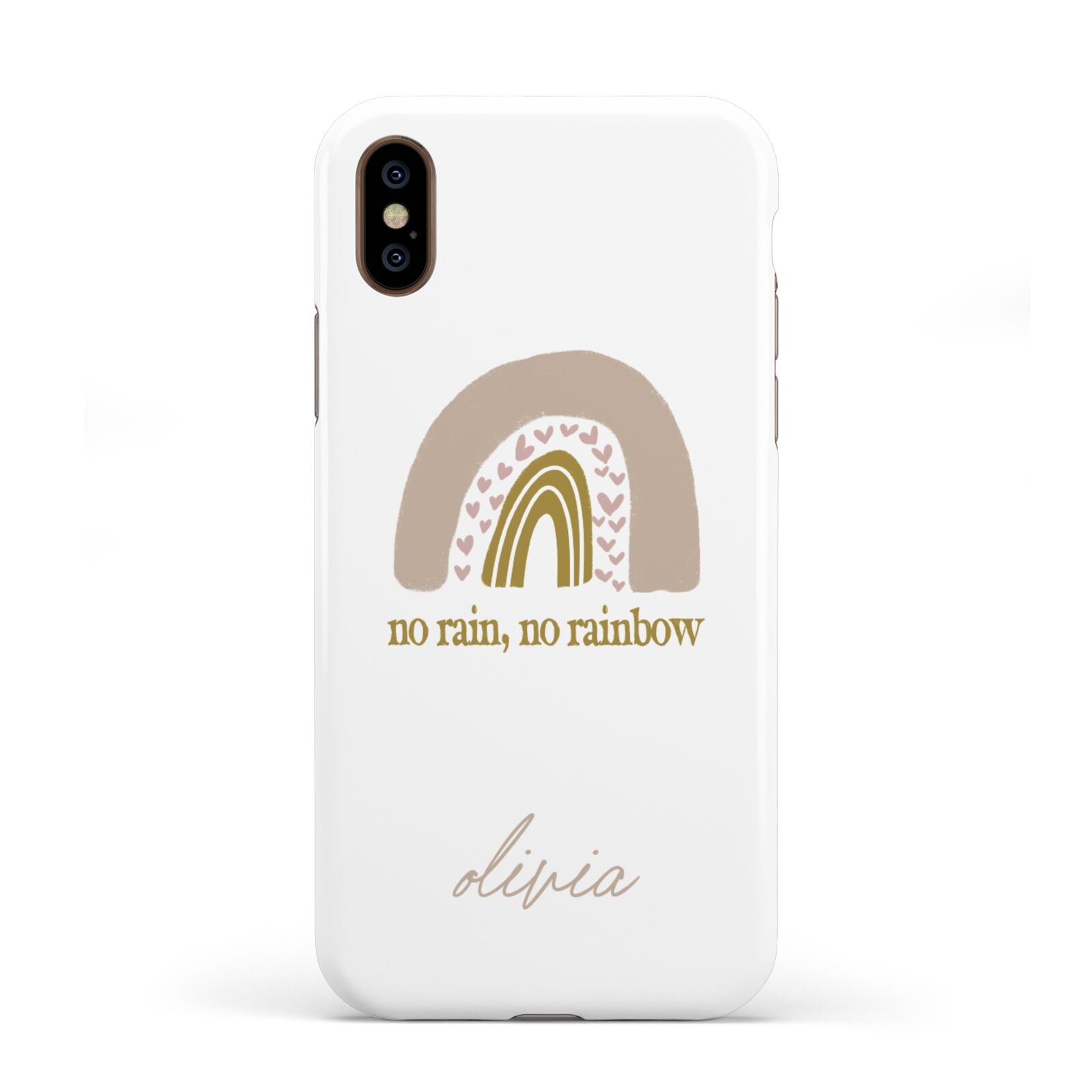 Personalised Rainbow Apple iPhone XS 3D Tough