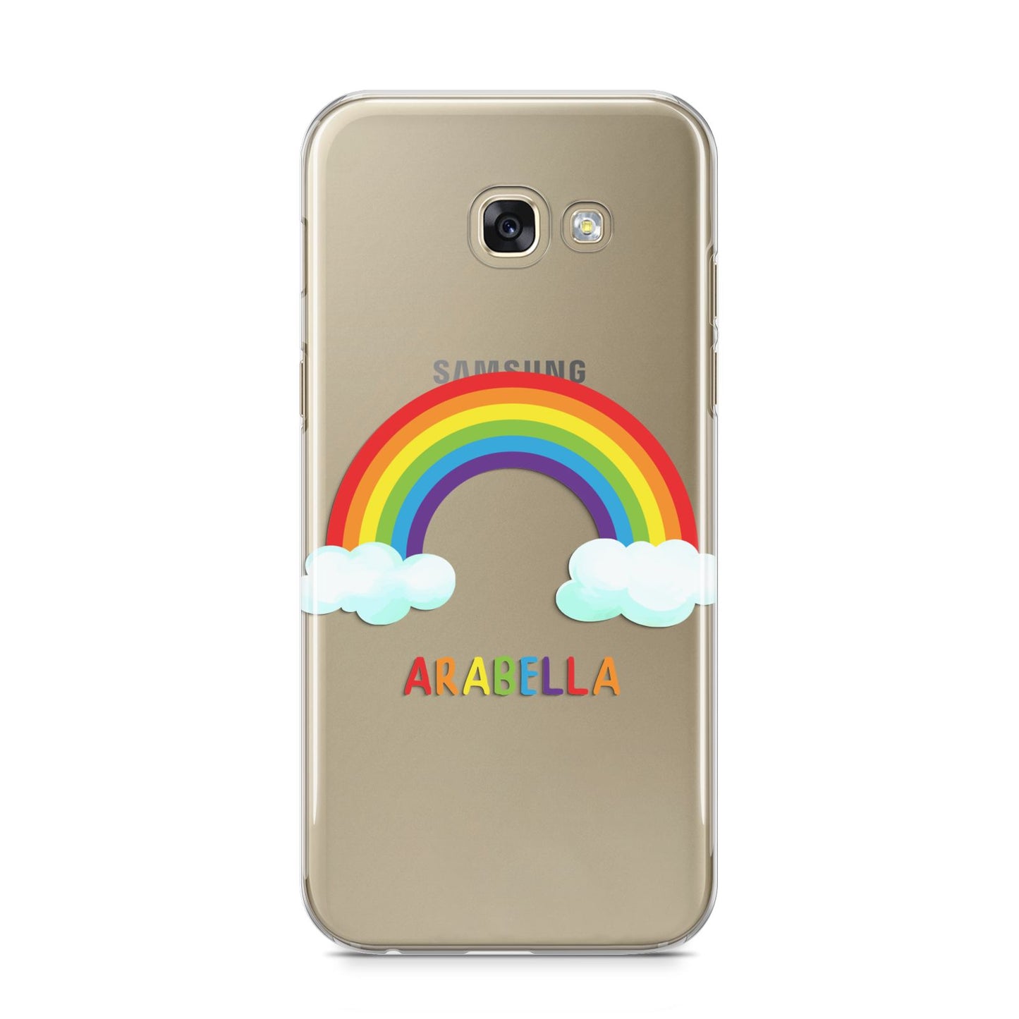 Personalised Rainbow Name Samsung Galaxy A5 2017 Case on gold phone