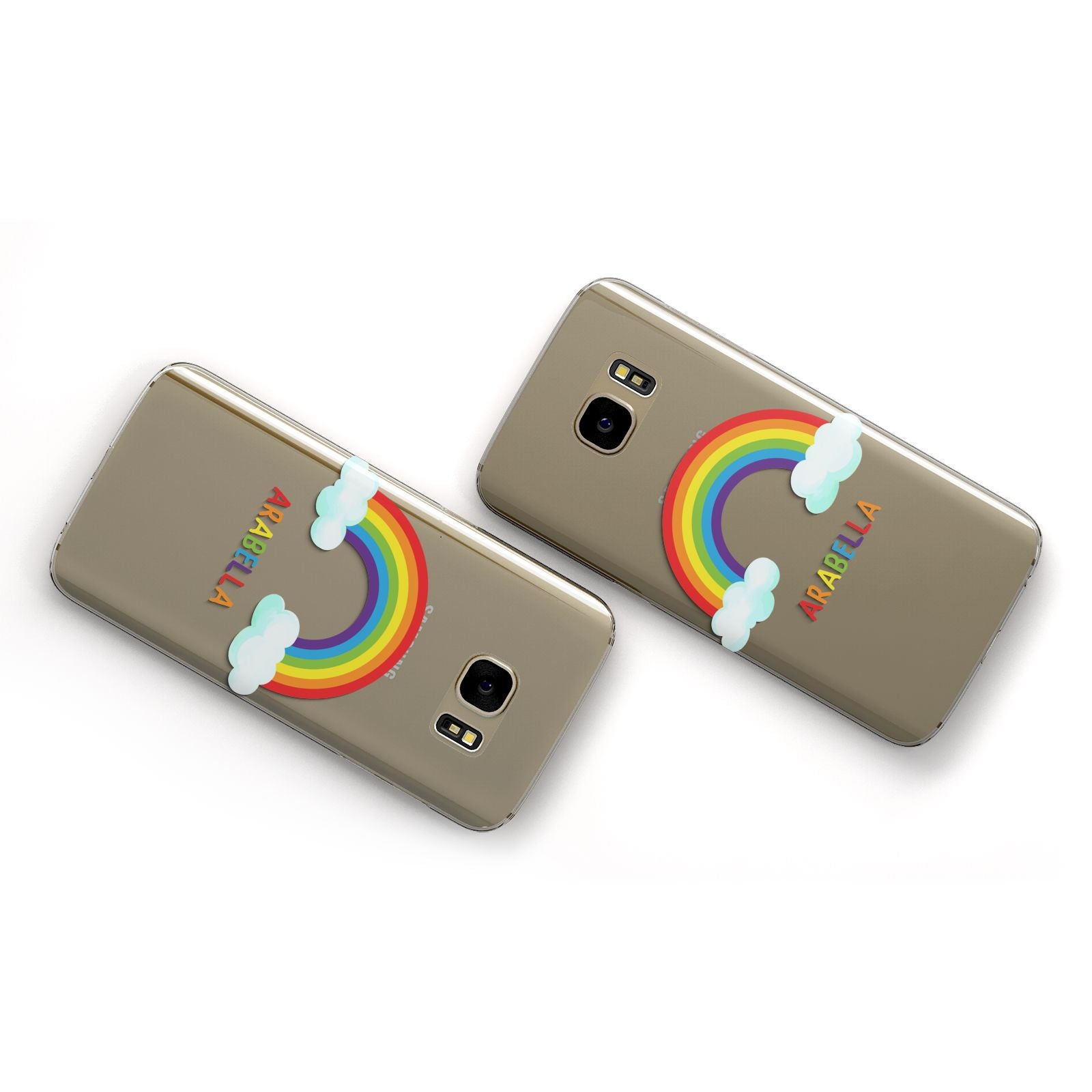 Personalised Rainbow Name Samsung Galaxy Case Flat Overview