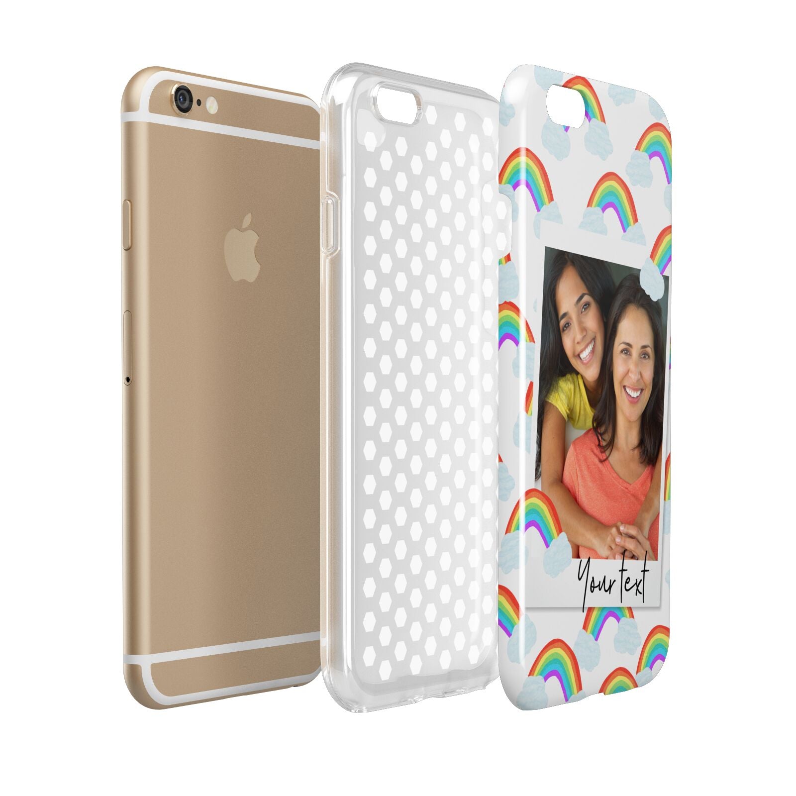 Personalised Rainbow Photo Upload Apple iPhone 6 3D Tough Case Expanded view