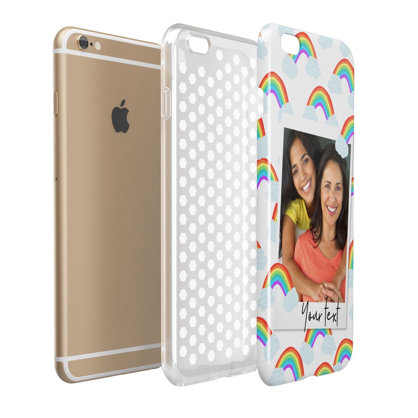 Personalised Rainbow Photo Upload Apple iPhone 6 Plus 3D Tough Case Expand Detail Image