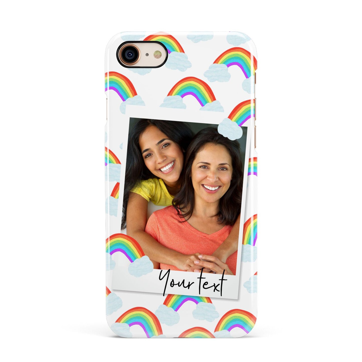 Personalised Rainbow Photo Upload Apple iPhone 7 8 3D Snap Case