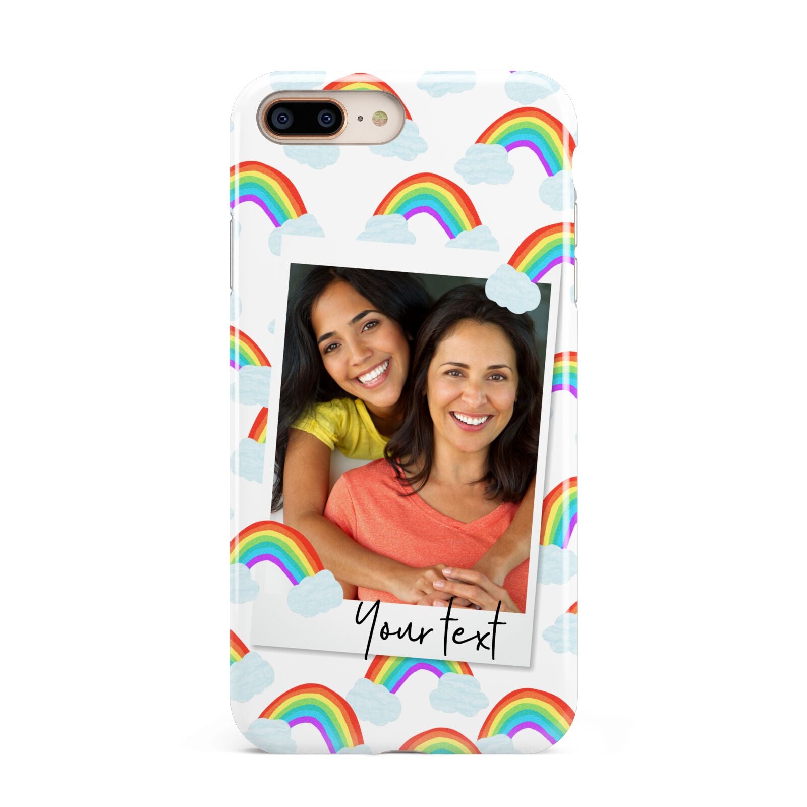 Personalised Rainbow Photo Upload Apple iPhone 7 8 Plus 3D Tough Case