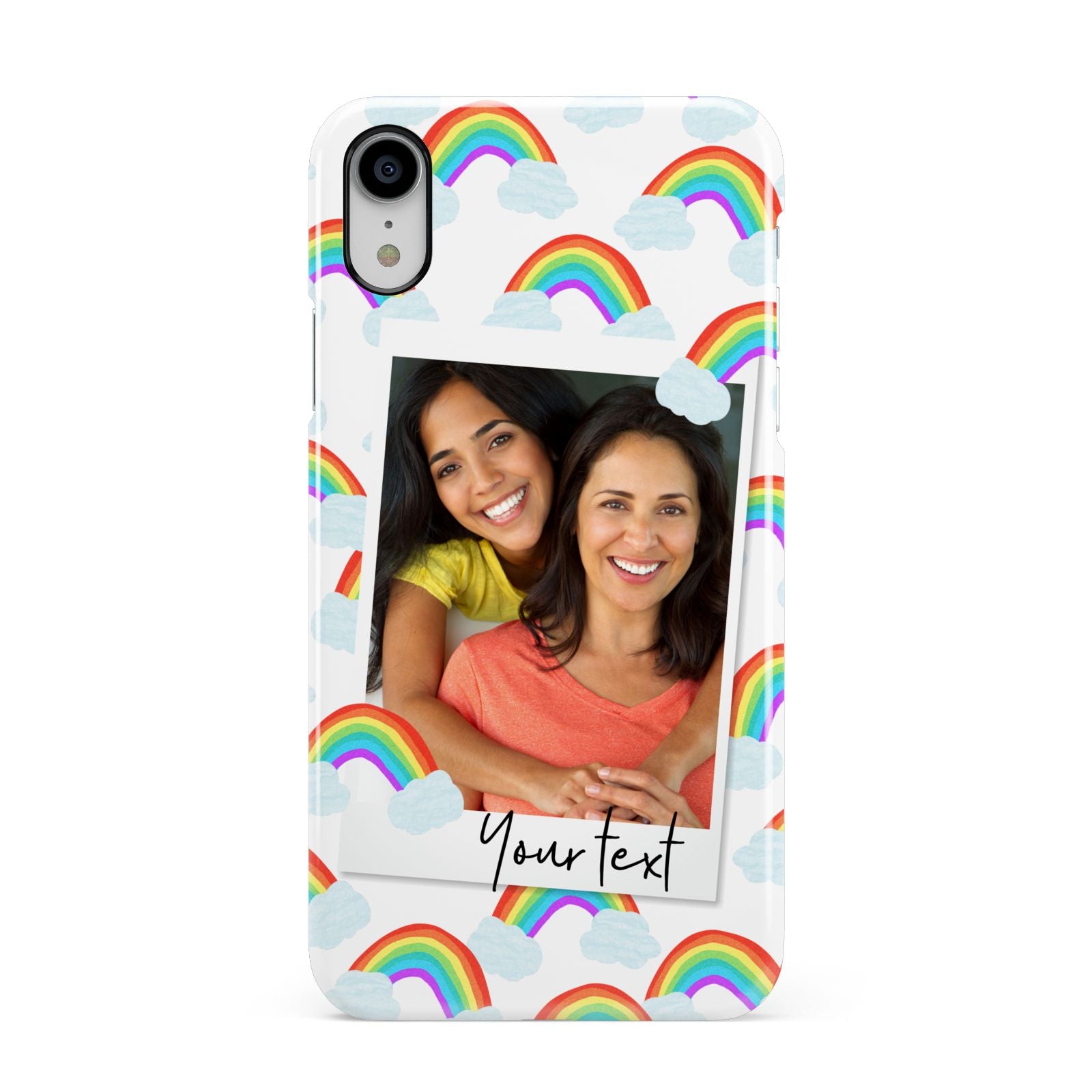 Personalised Rainbow Photo Upload Apple iPhone XR White 3D Snap Case