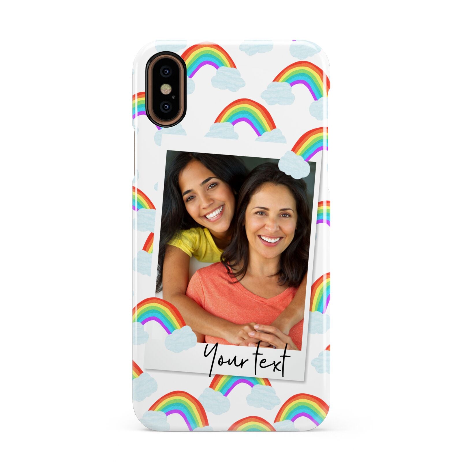 Personalised Rainbow Photo Upload Apple iPhone XS 3D Snap Case