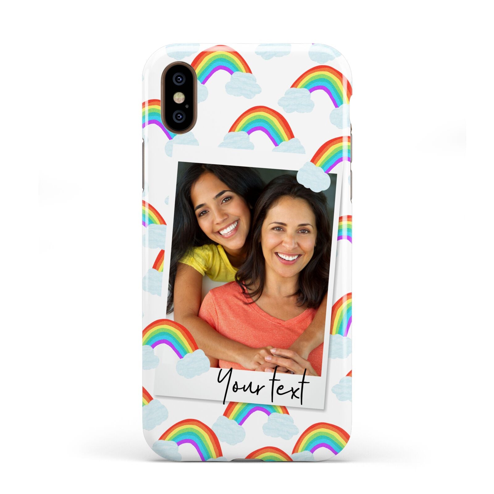 Personalised Rainbow Photo Upload Apple iPhone XS 3D Tough