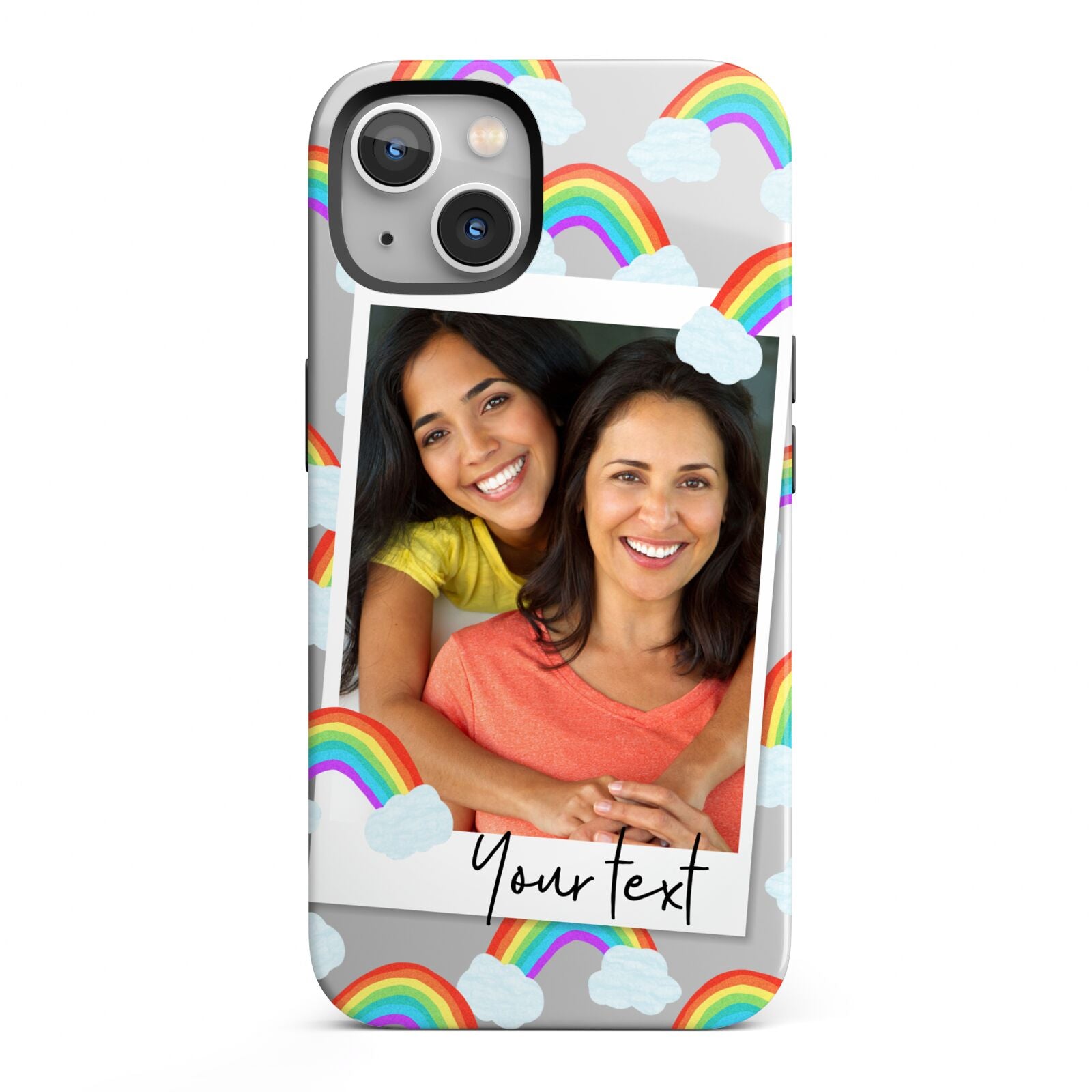 Personalised Rainbow Photo Upload iPhone 13 Full Wrap 3D Tough Case