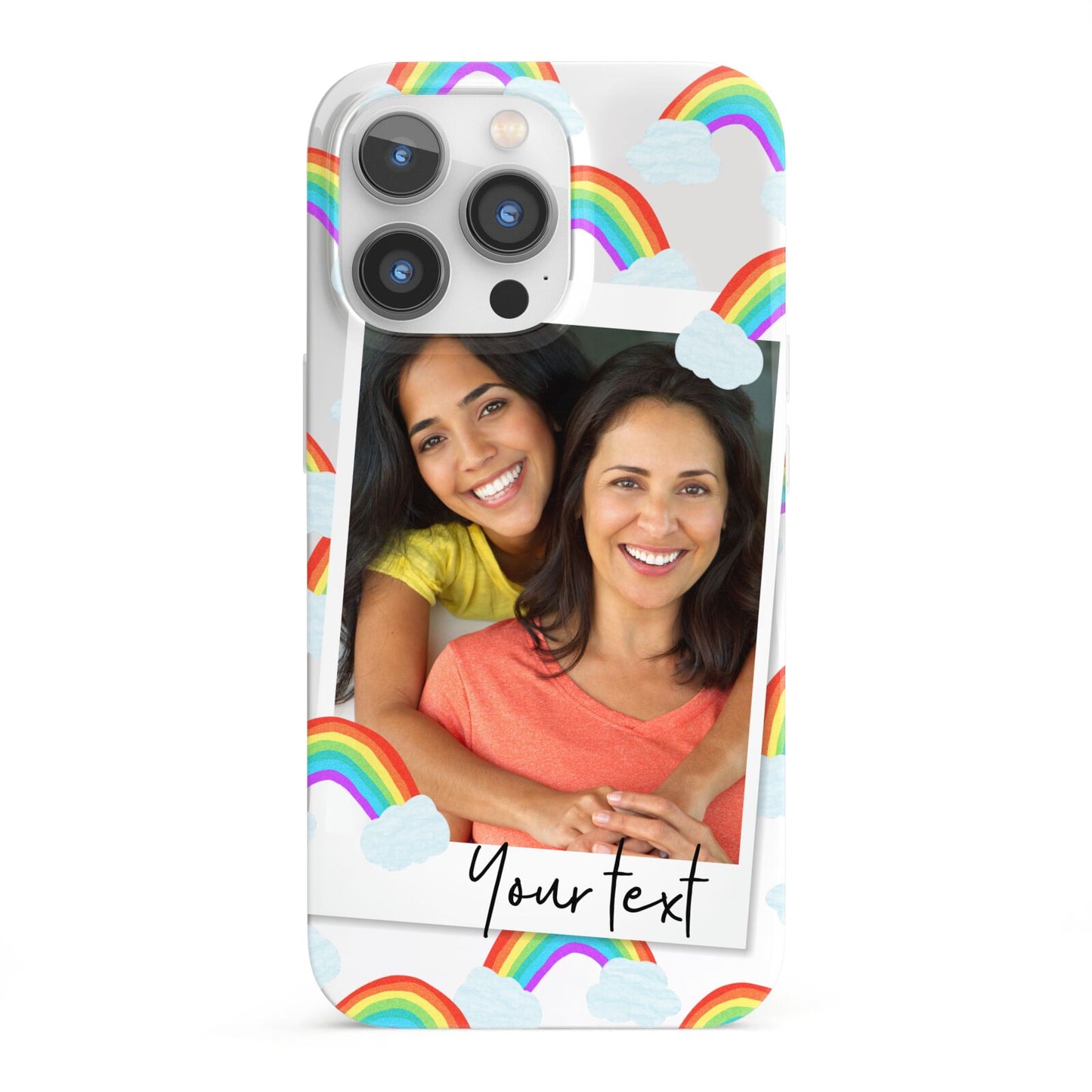 Personalised Rainbow Photo Upload iPhone 13 Pro Full Wrap 3D Snap Case