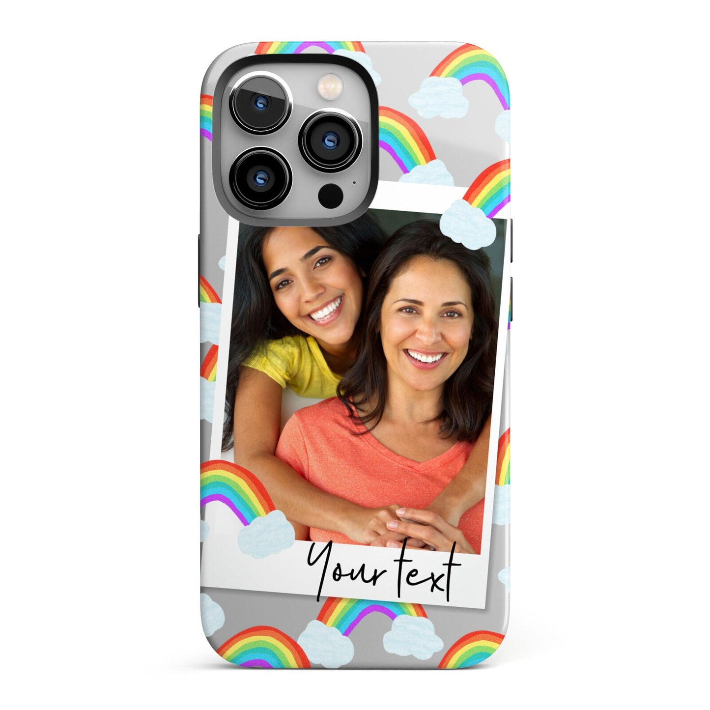 Personalised Rainbow Photo Upload iPhone 13 Pro Full Wrap 3D Tough Case