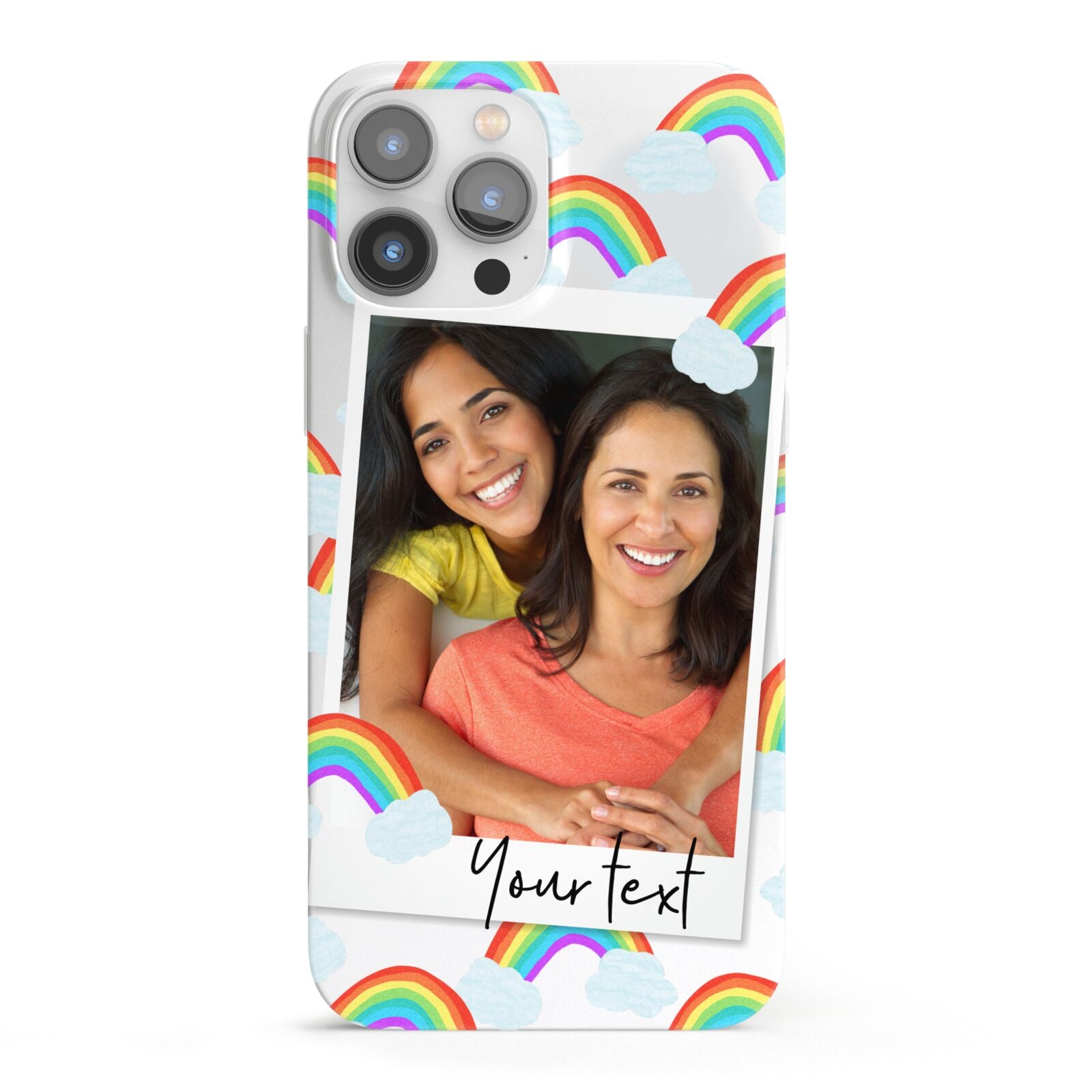 Personalised Rainbow Photo Upload iPhone 13 Pro Max Full Wrap 3D Snap Case