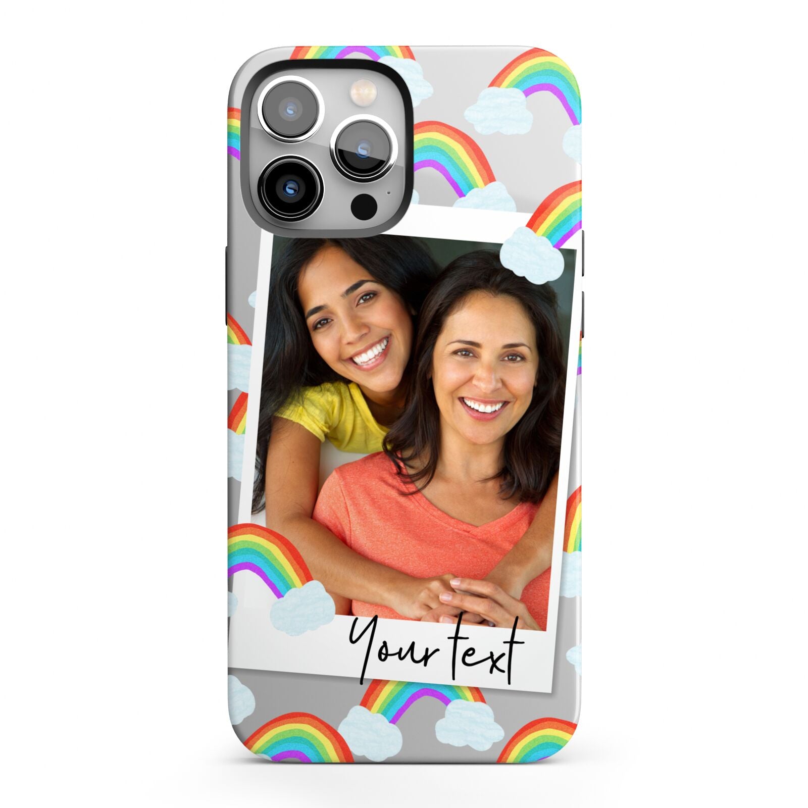 Personalised Rainbow Photo Upload iPhone 13 Pro Max Full Wrap 3D Tough Case