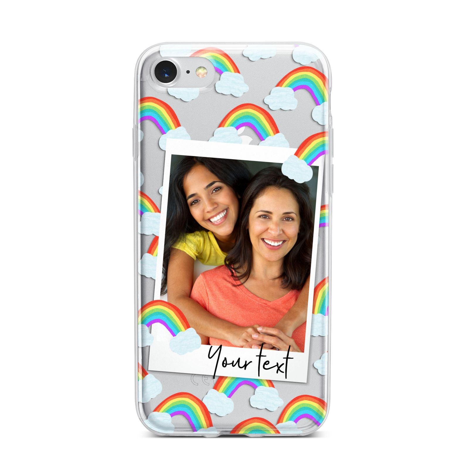 Personalised Rainbow Photo Upload iPhone 7 Bumper Case on Silver iPhone