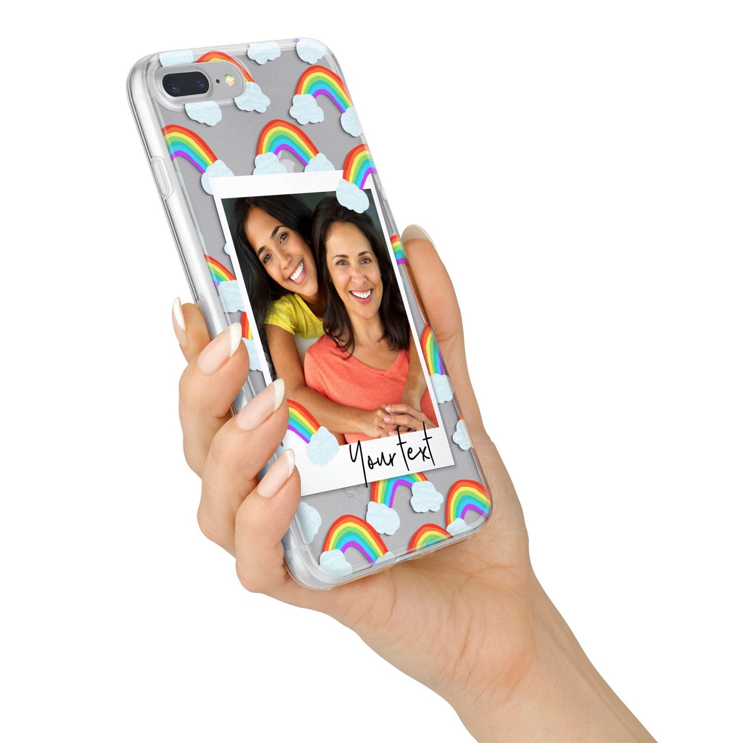 Personalised Rainbow Photo Upload iPhone 7 Plus Bumper Case on Silver iPhone Alternative Image