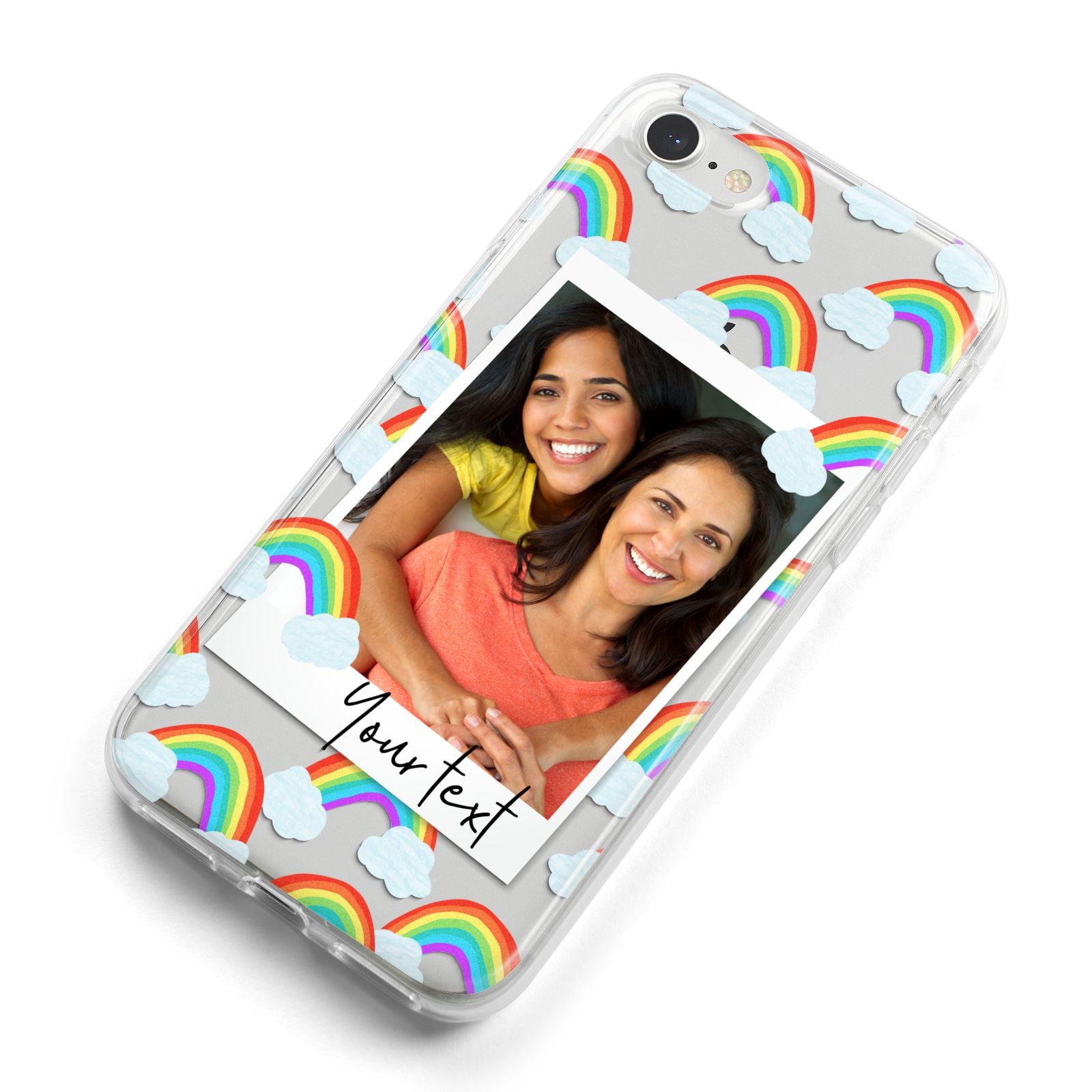 Personalised Rainbow Photo Upload iPhone 8 Bumper Case on Silver iPhone Alternative Image