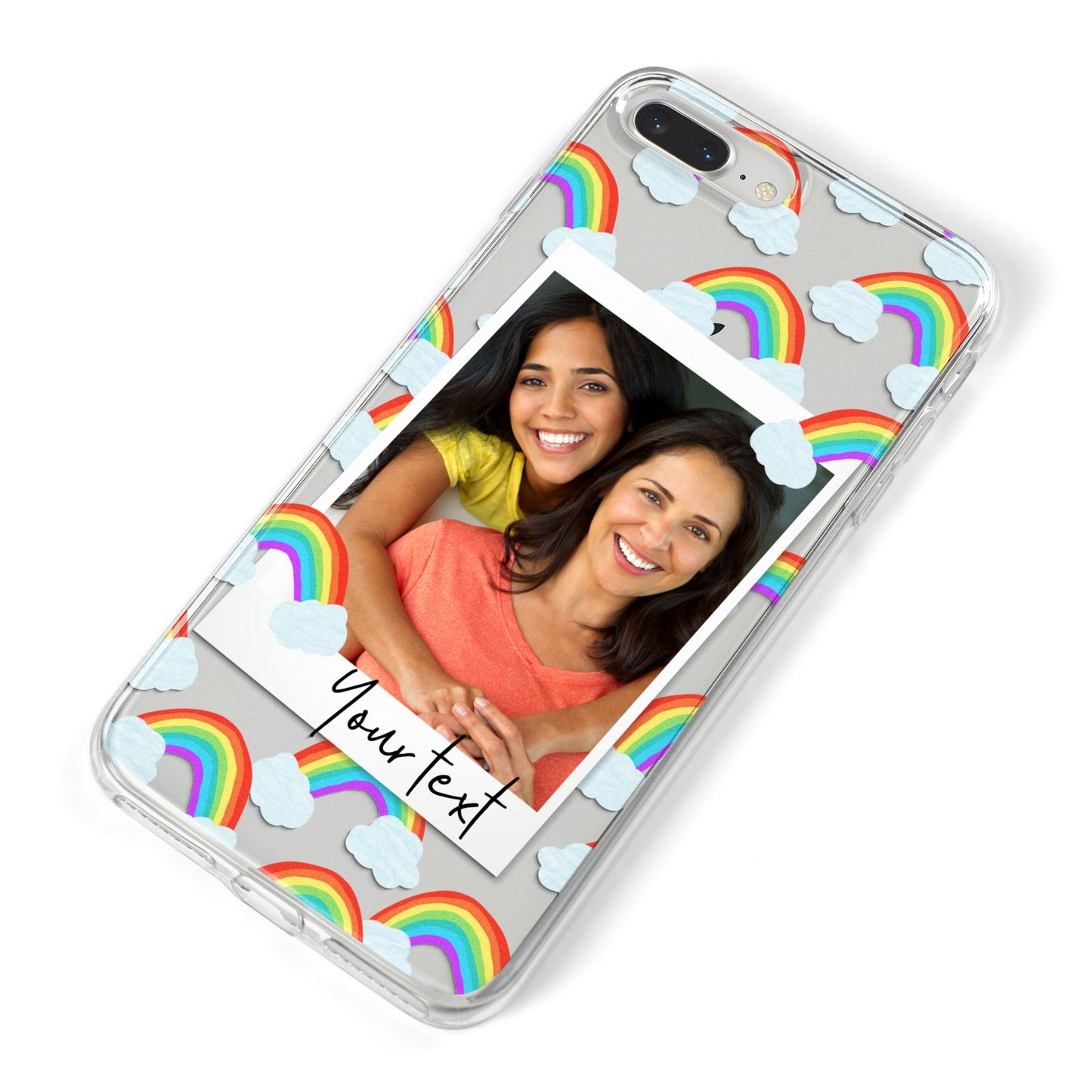 Personalised Rainbow Photo Upload iPhone 8 Plus Bumper Case on Silver iPhone Alternative Image